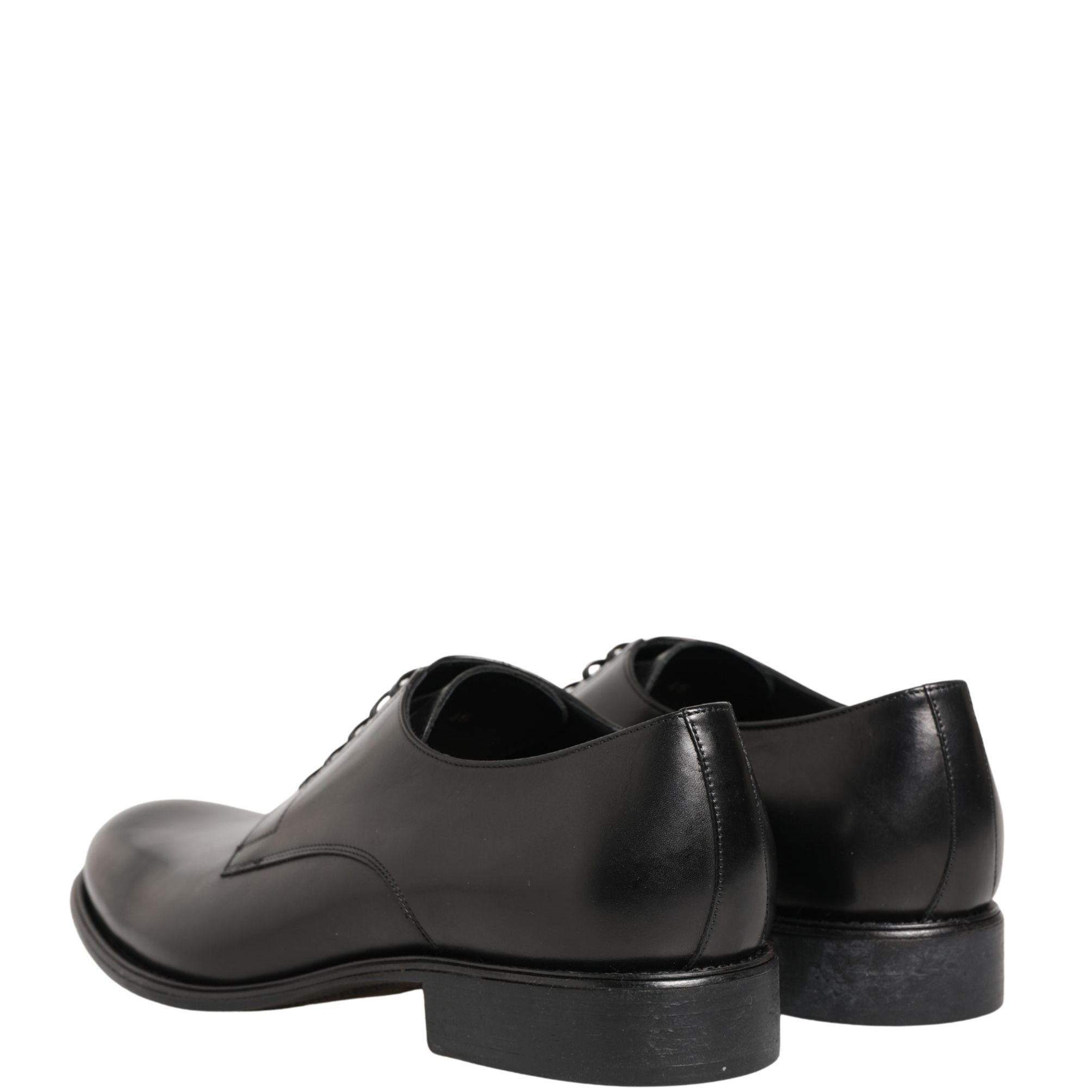 Dolce & Gabbana Black Calfskin Leather Derby Men Dress Shoes