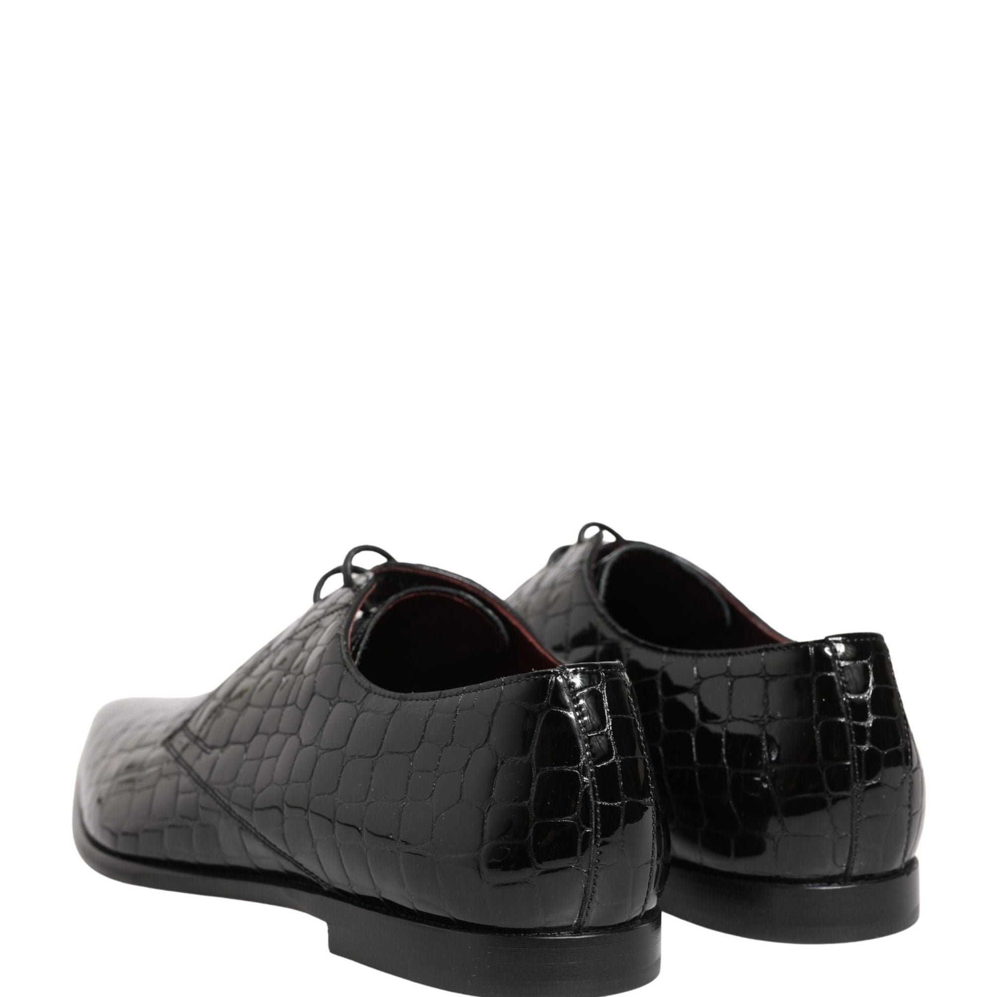 Dolce & Gabbana Black Exotic Leather Derby Men Dress Shoes