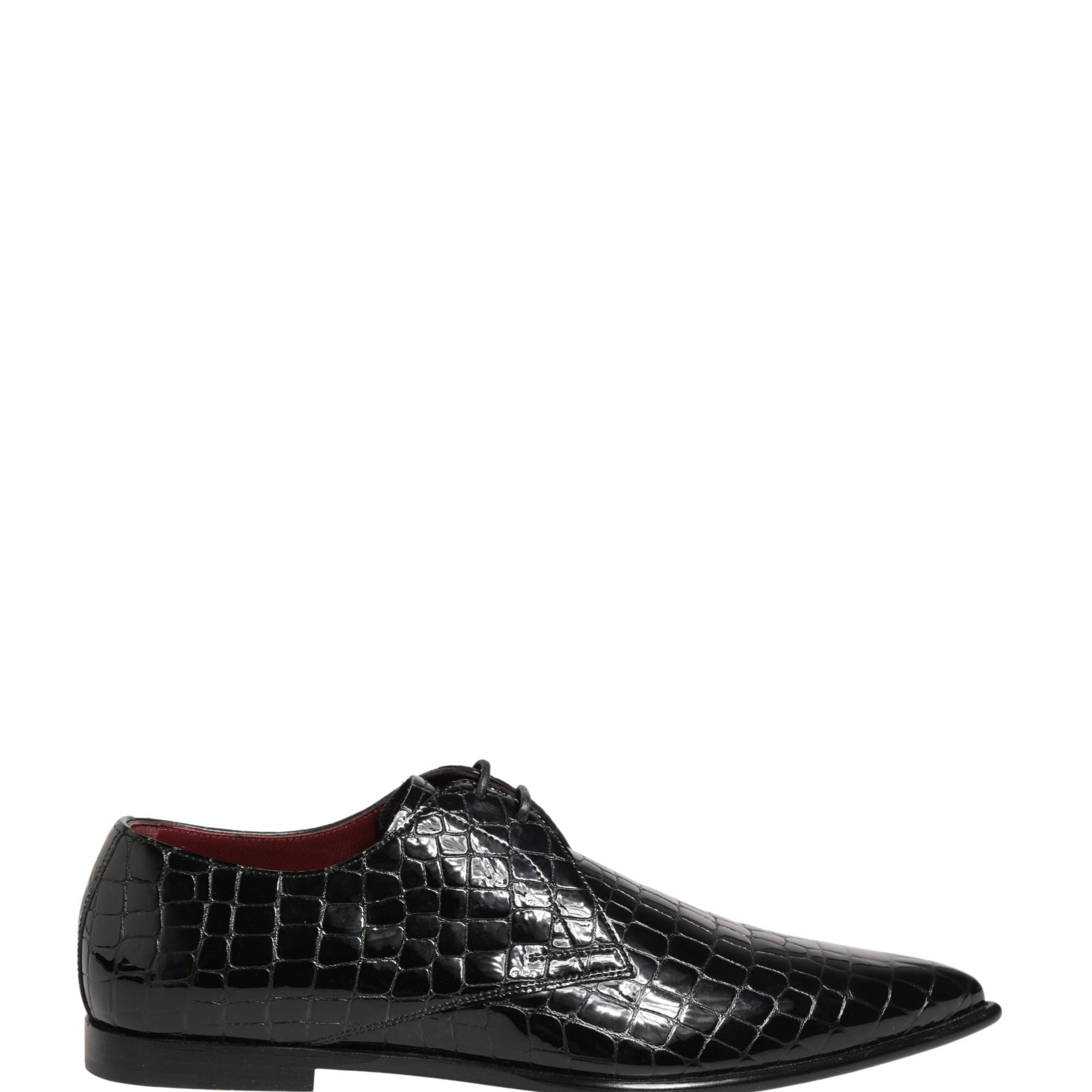 Dolce & Gabbana Black Exotic Leather Derby Men Dress Shoes