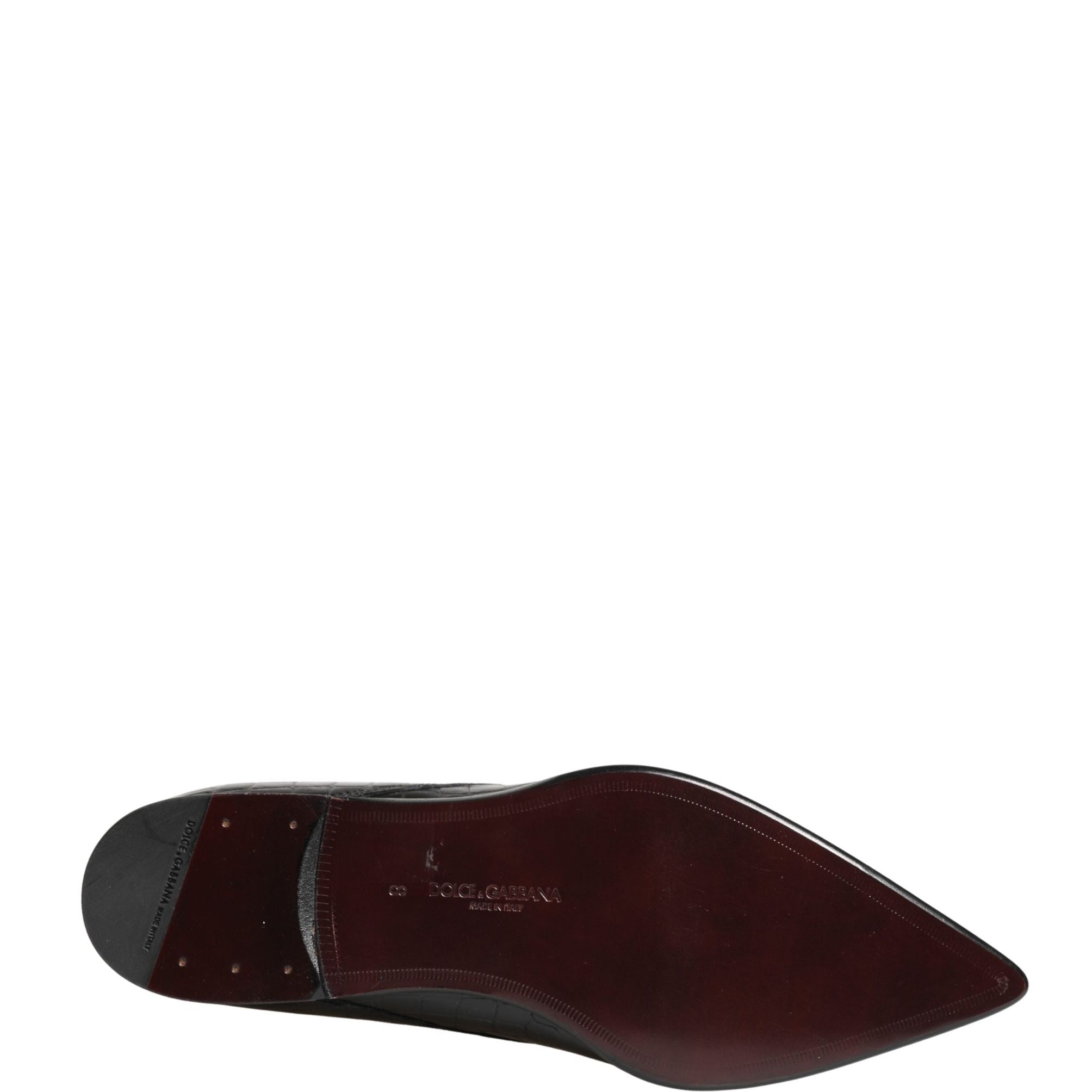 Dolce & Gabbana Black Exotic Leather Derby Men Dress Shoes