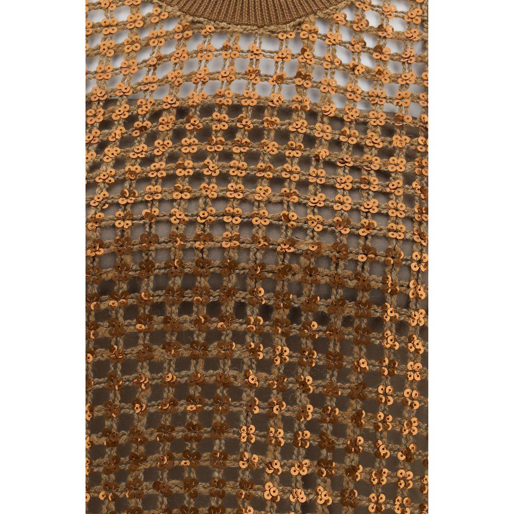 Brunello Cucinelli Brown Silk Blouse