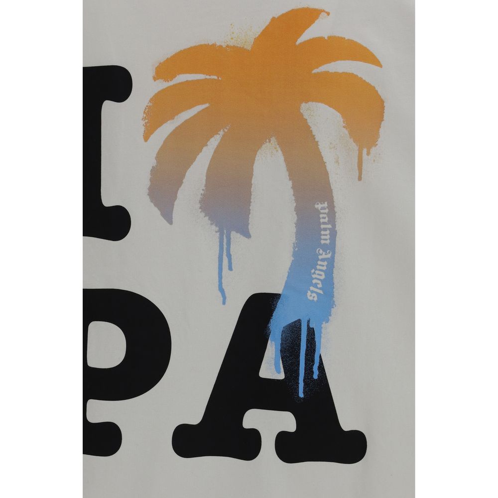 Palm Angels White Cotton T-Shirt