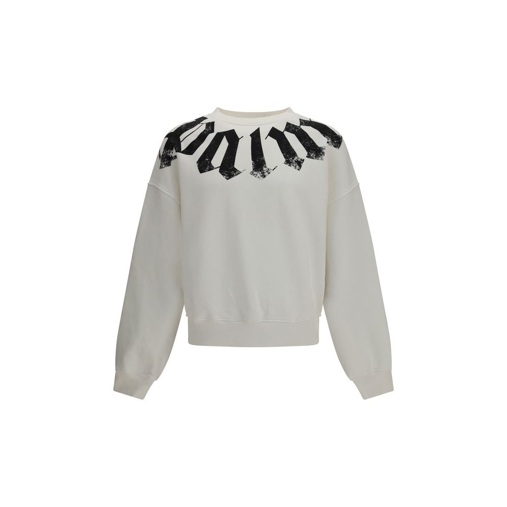 Palm Angels White Cotton Sweatshirt