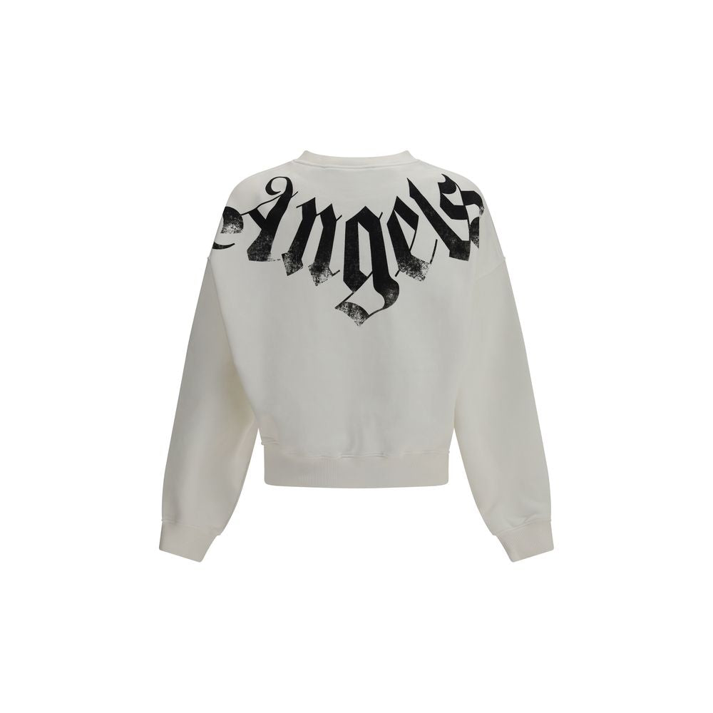 Palm Angels White Cotton Sweatshirt