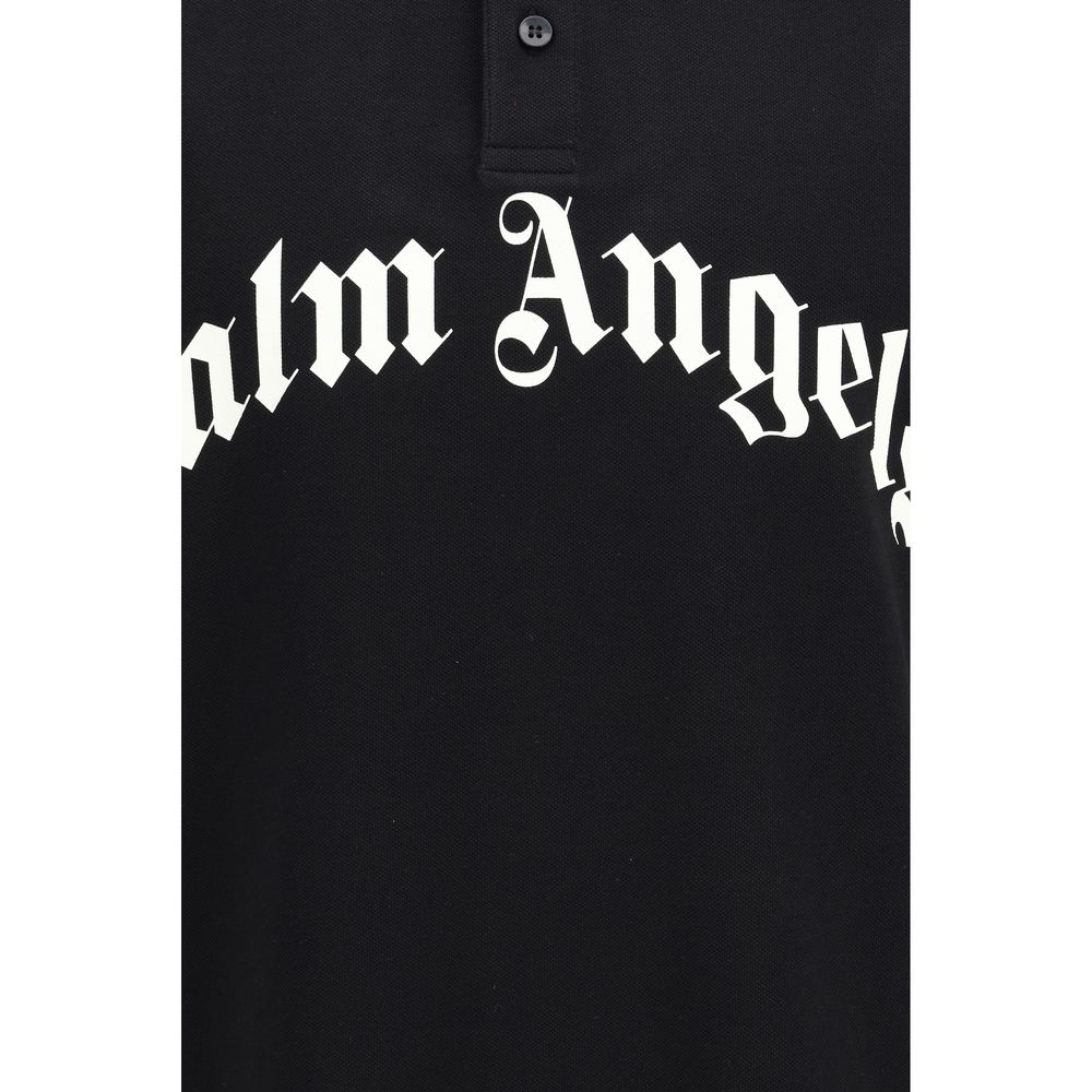 Palm Angels Black Cotton Polo Shirt