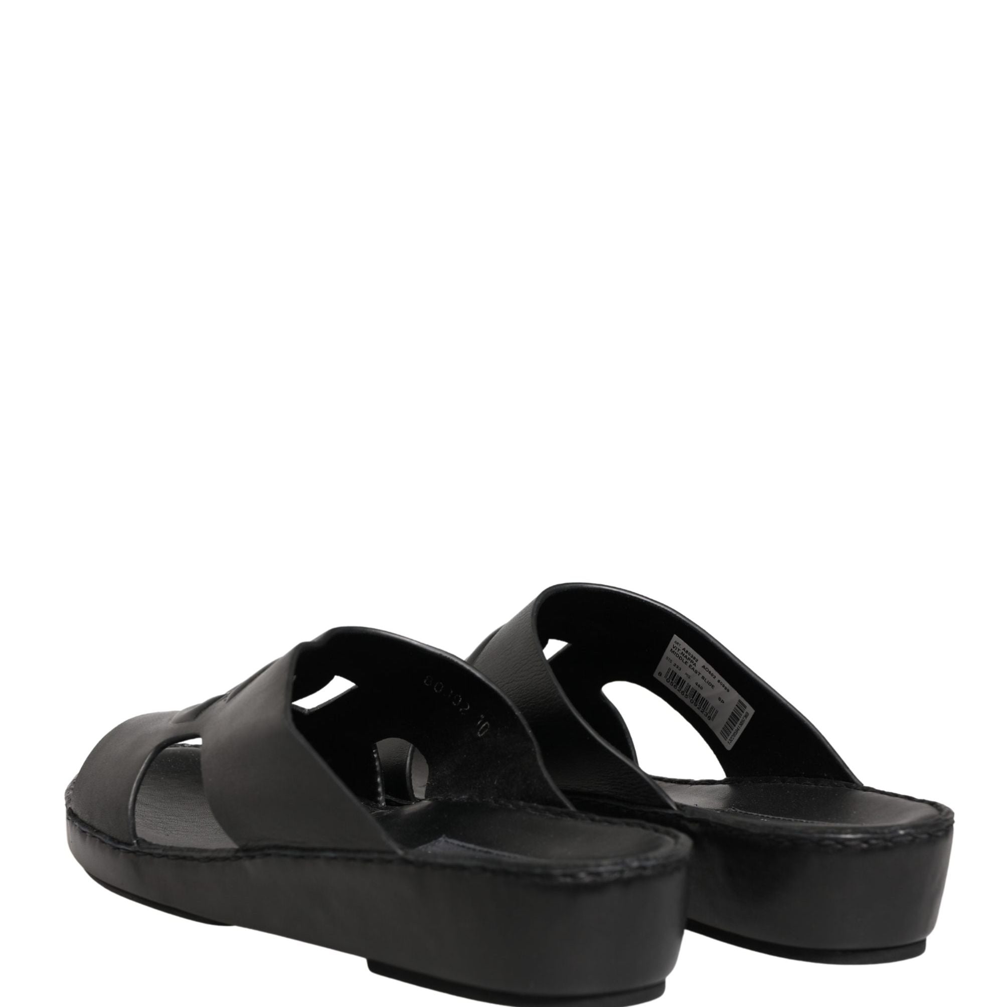 Dolce & Gabbana Black Leather Cutout DG Logo Sandals Shoes