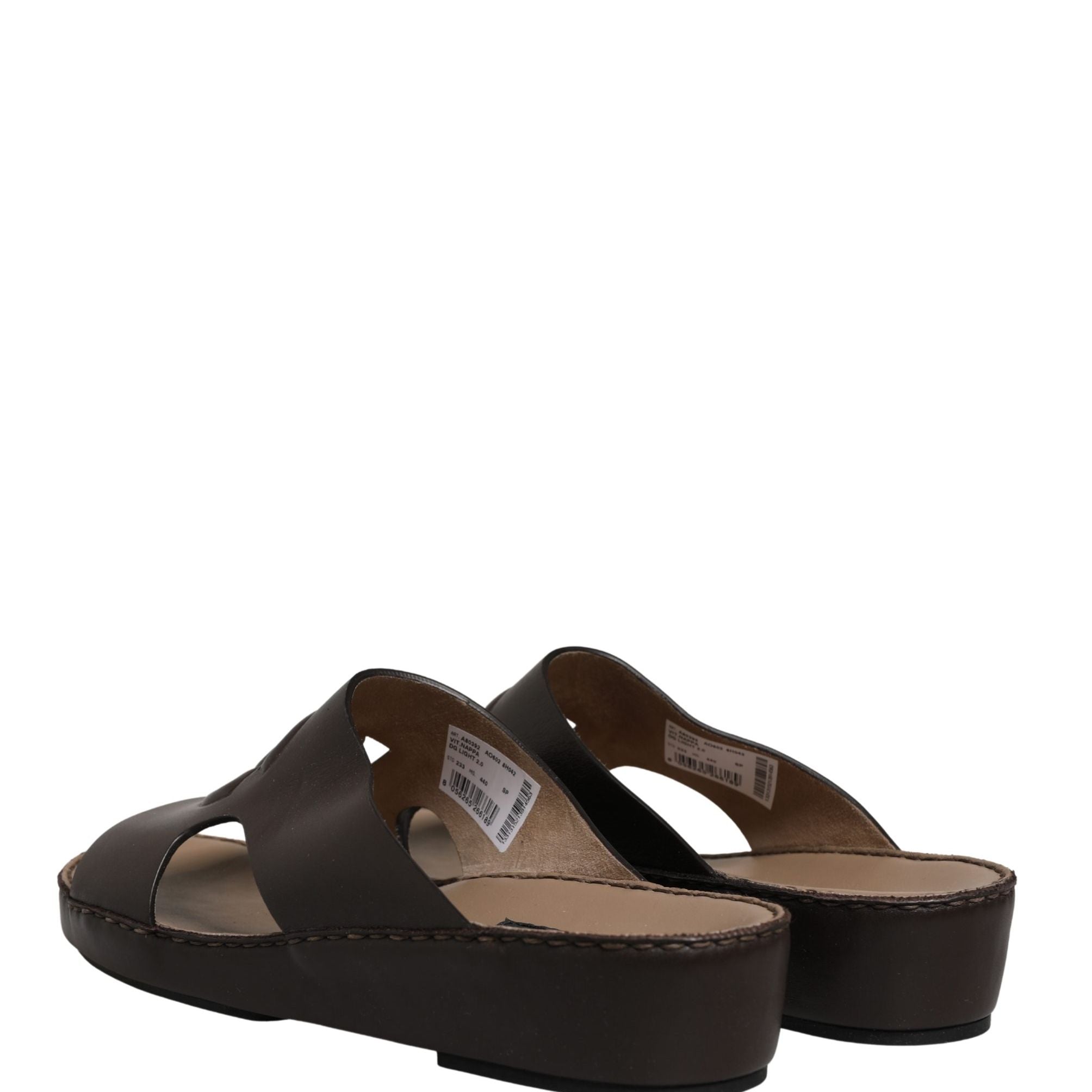Dolce & Gabbana Brown Leather Cutout DG Logo Sandals Shoes