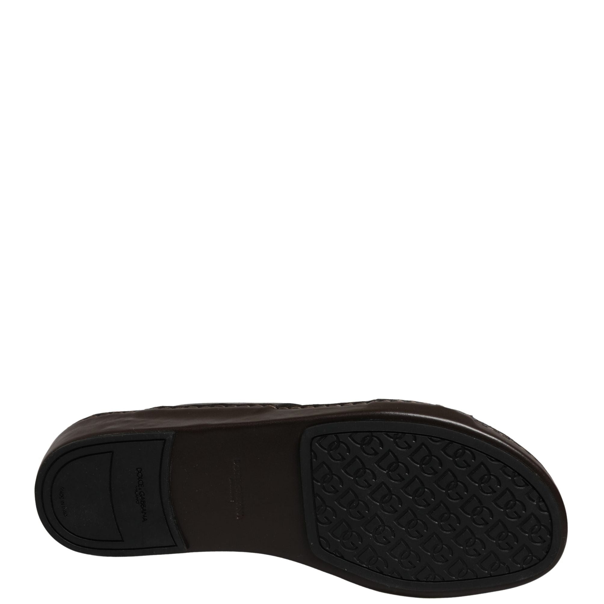 Dolce & Gabbana Brown Leather Cutout DG Logo Sandals Shoes