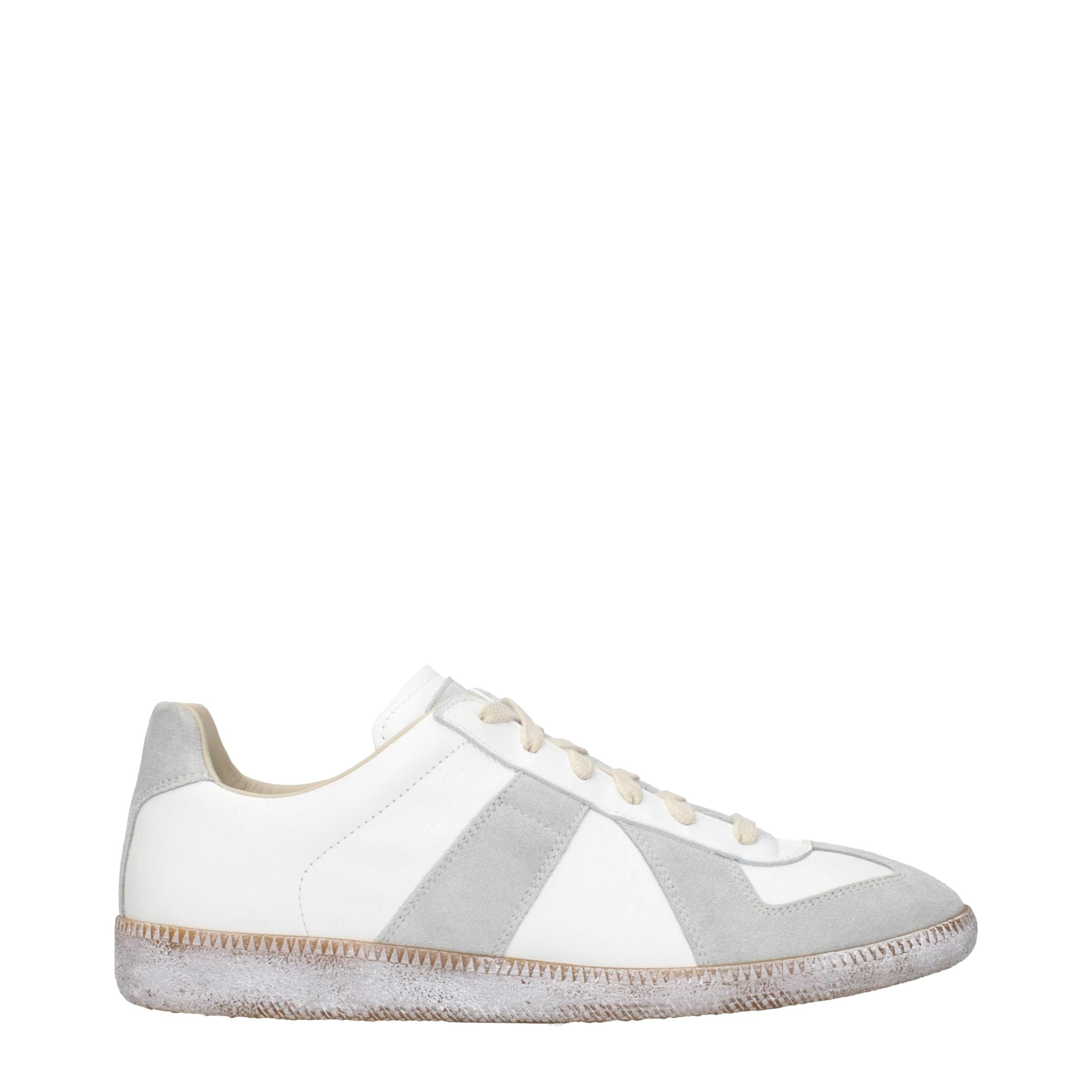 Maison Margiela Blue Leather Athletic Sneakers