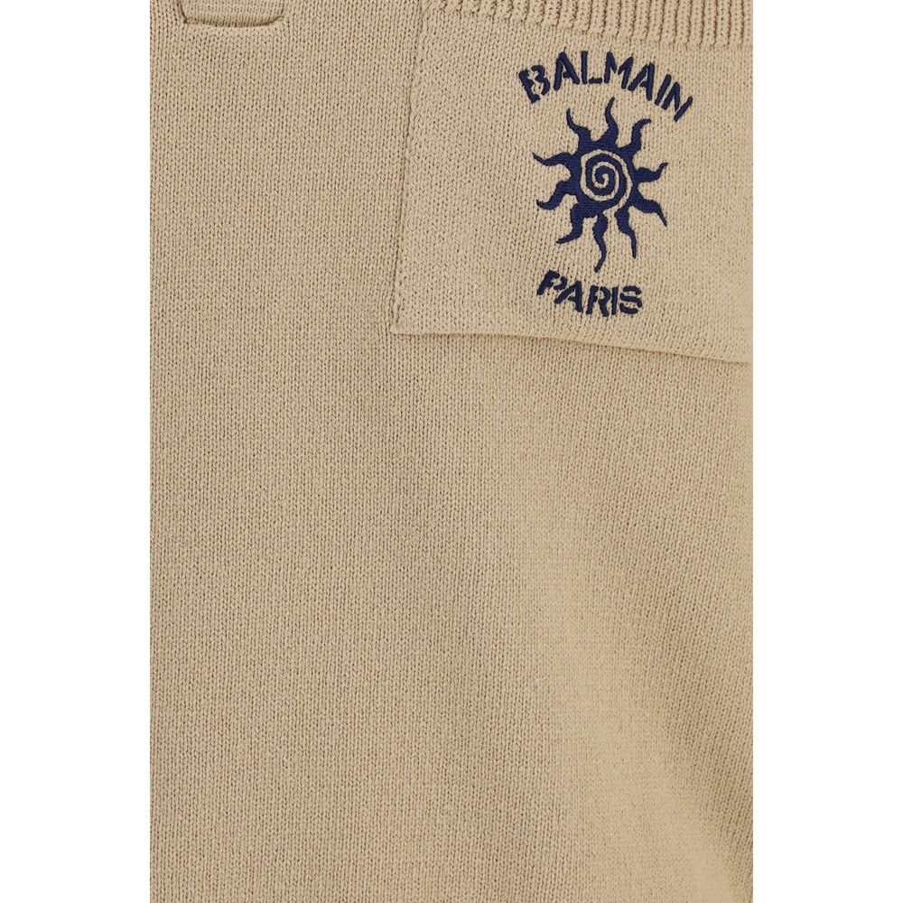 Balmain Beige Cotton Polo Shirt