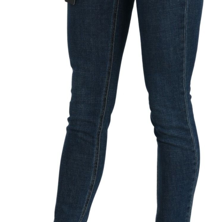 Dolce & Gabbana Blue Slim Fit Cropped Mid Waist Denim Jeans
