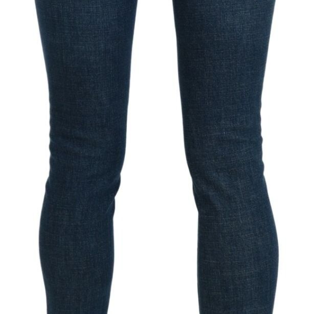 Dolce & Gabbana Blue Slim Fit Cropped Mid Waist Denim Jeans