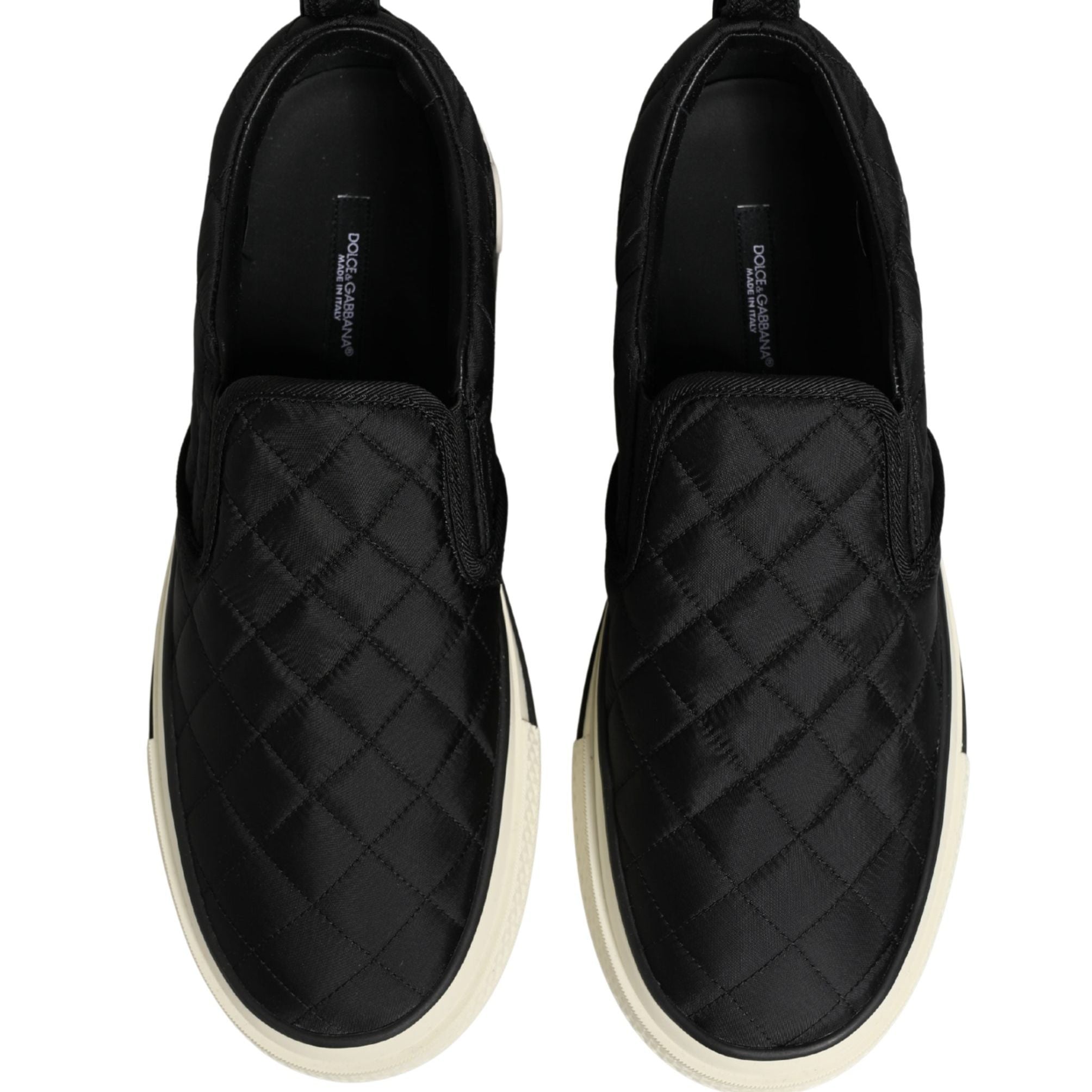 Dolce & Gabbana Black Quilted Slip On Low Top Sneakers Shoes