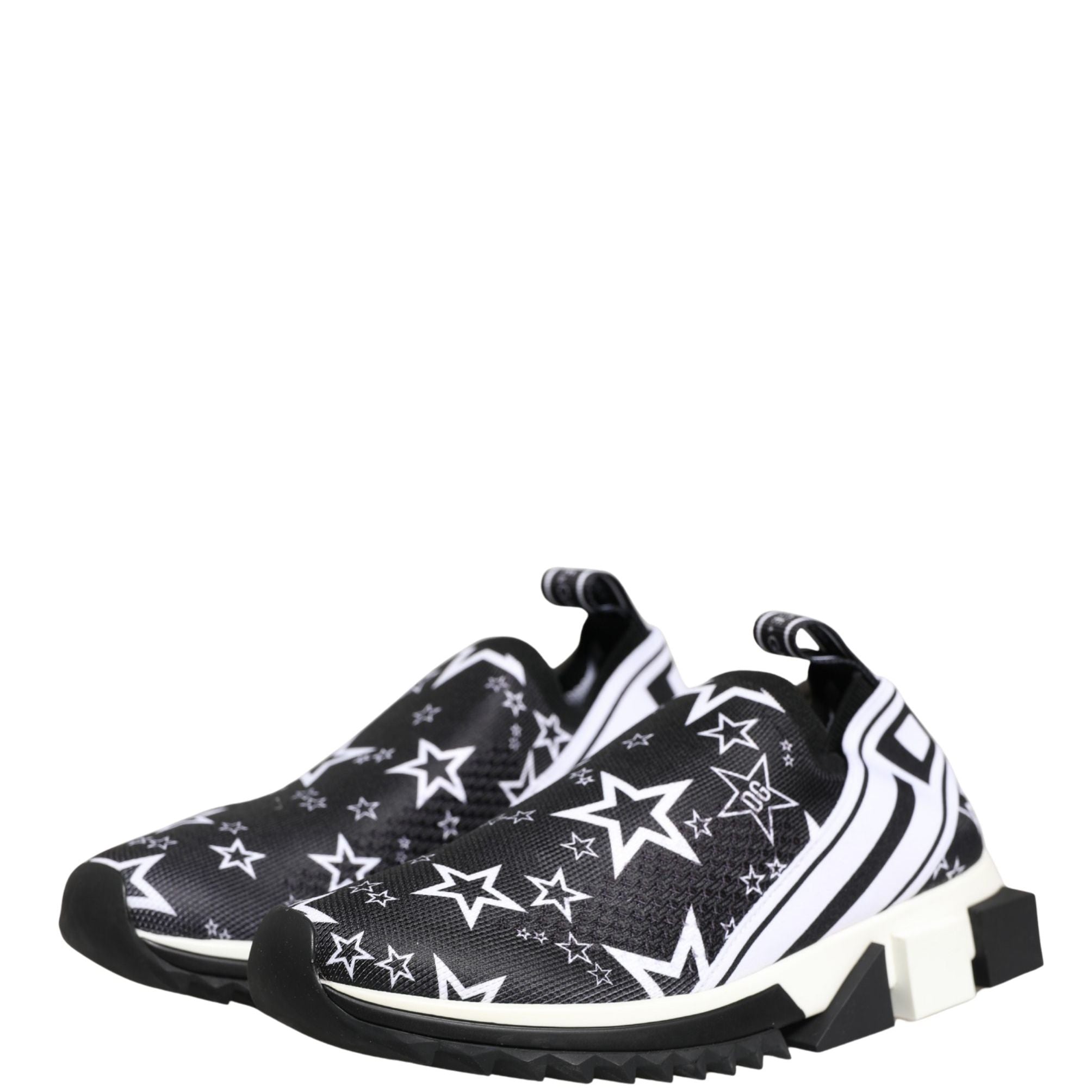 Dolce & Gabbana Black Stars Logo SORRENTO Sneakers Shoes