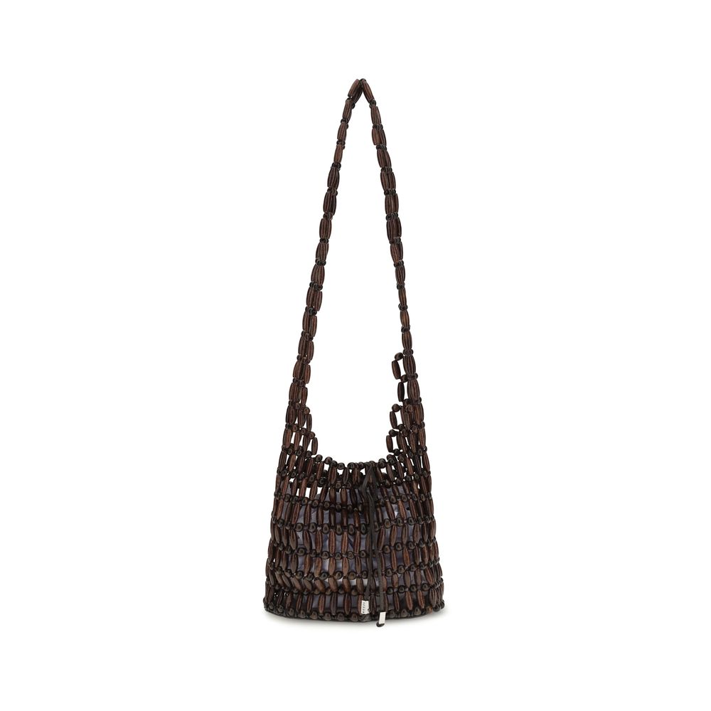Staud Brown Wood Shoulder Bag