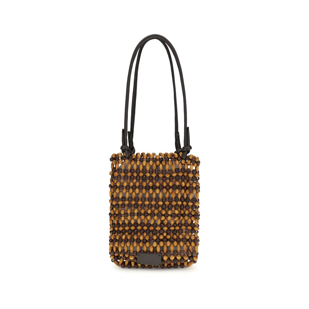 Staud Brown Wood Shoulder Bag