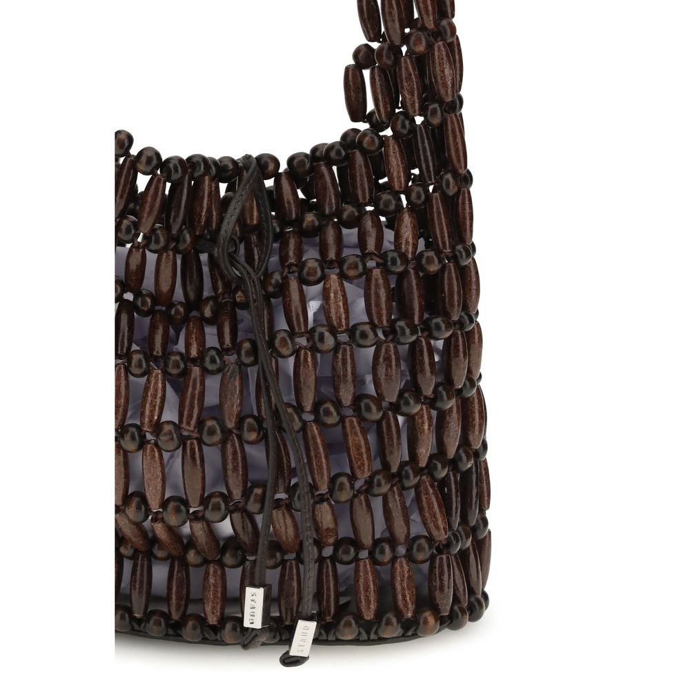 Staud Brown Wood Shoulder Bag