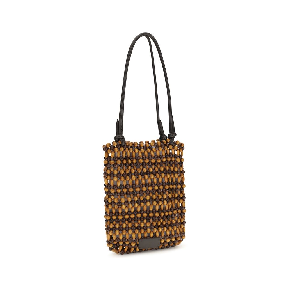 Staud Brown Wood Shoulder Bag