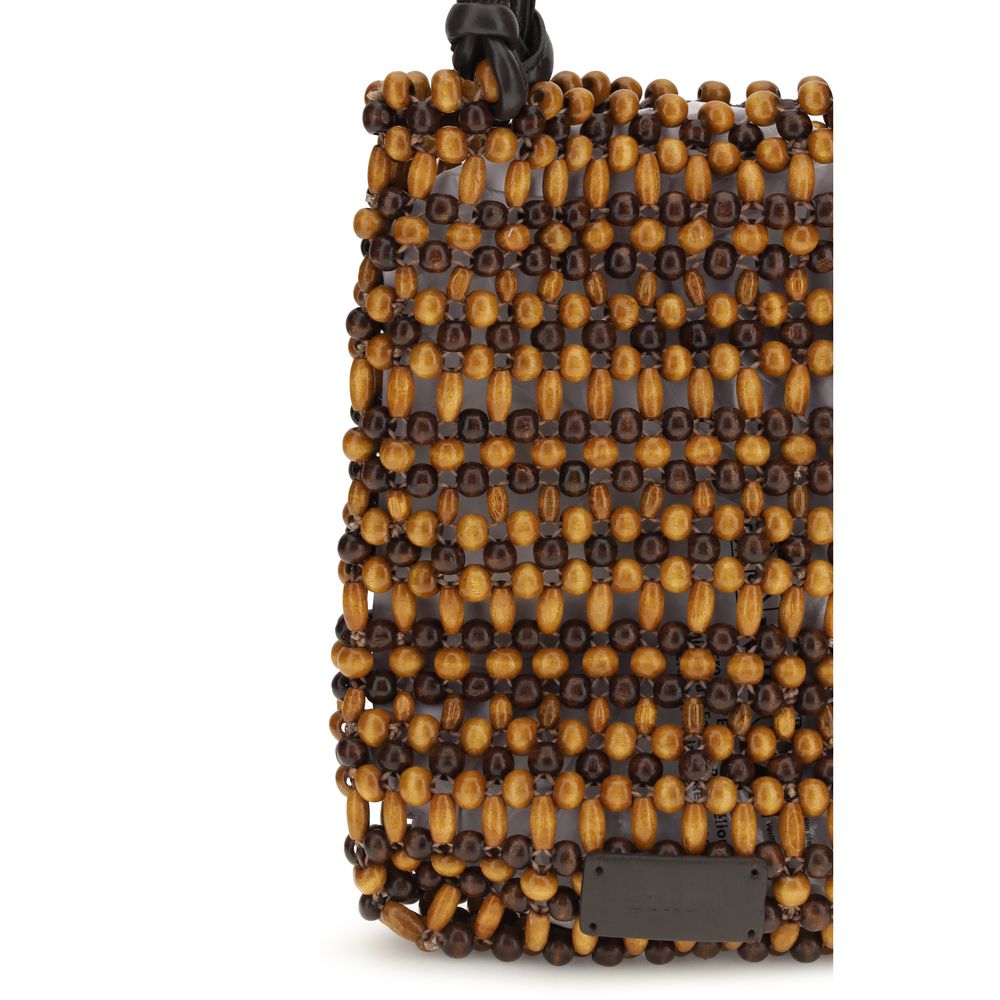 Staud Brown Wood Shoulder Bag