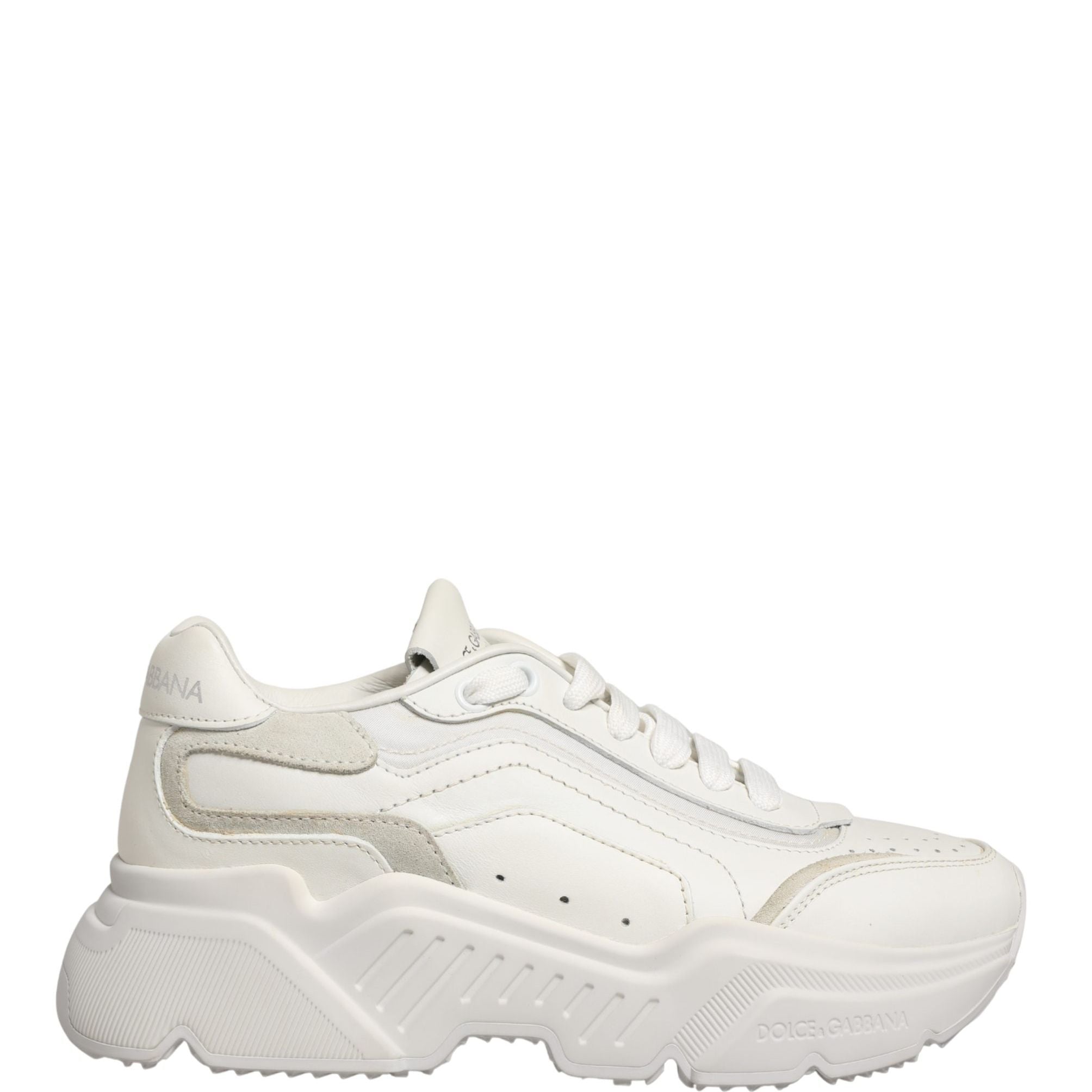 Dolce & Gabbana White Leather Daymaster Low Top Sneakers Shoes