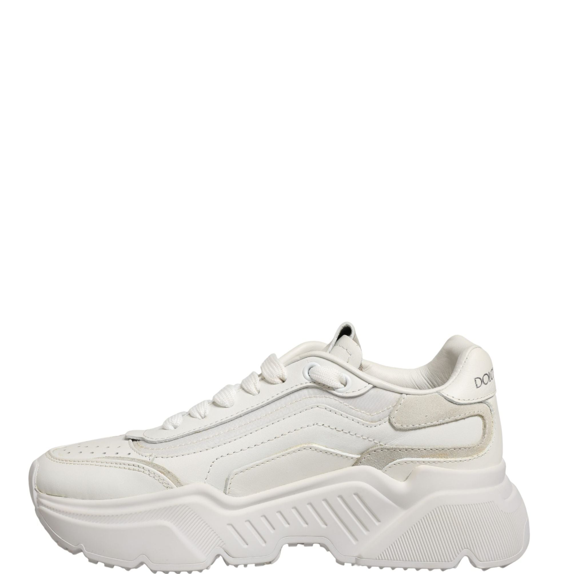 Dolce & Gabbana White Leather Daymaster Low Top Sneakers Shoes