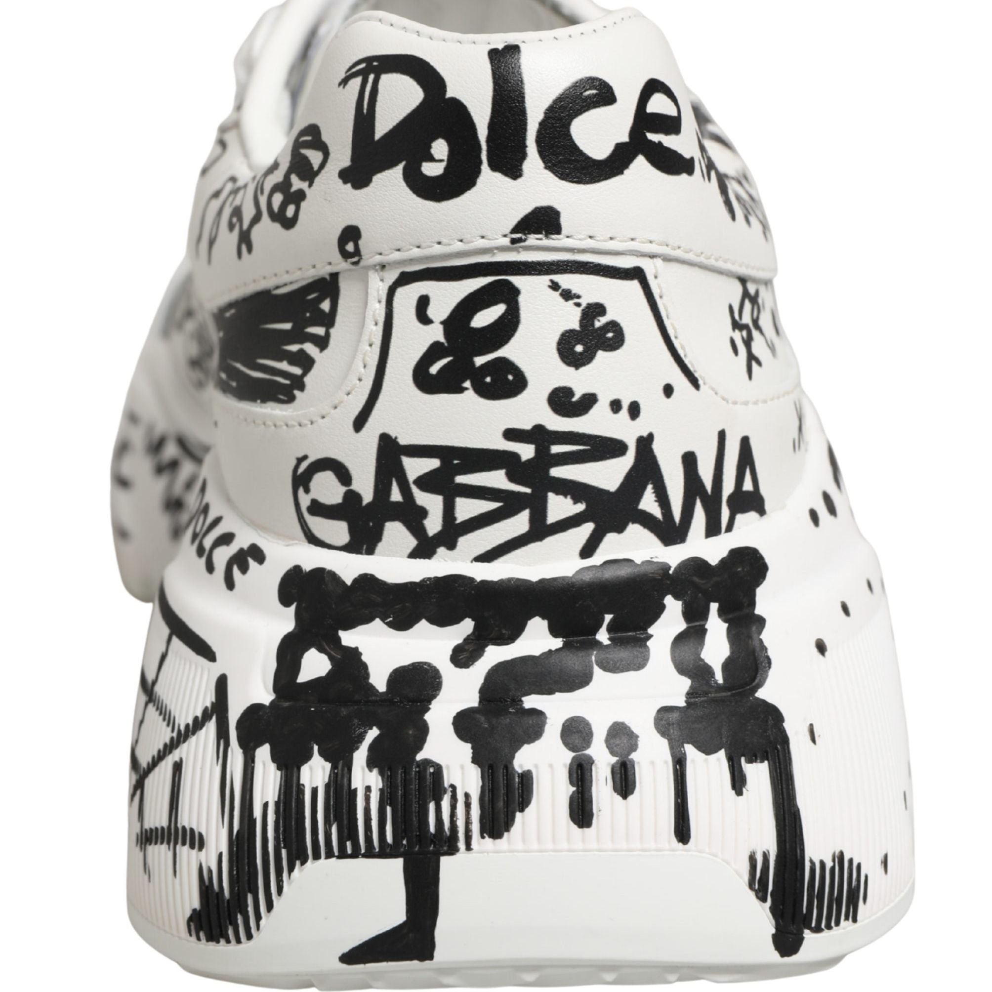 Dolce & Gabbana White Daymaster Graffiti Low Top Sneakers Shoes