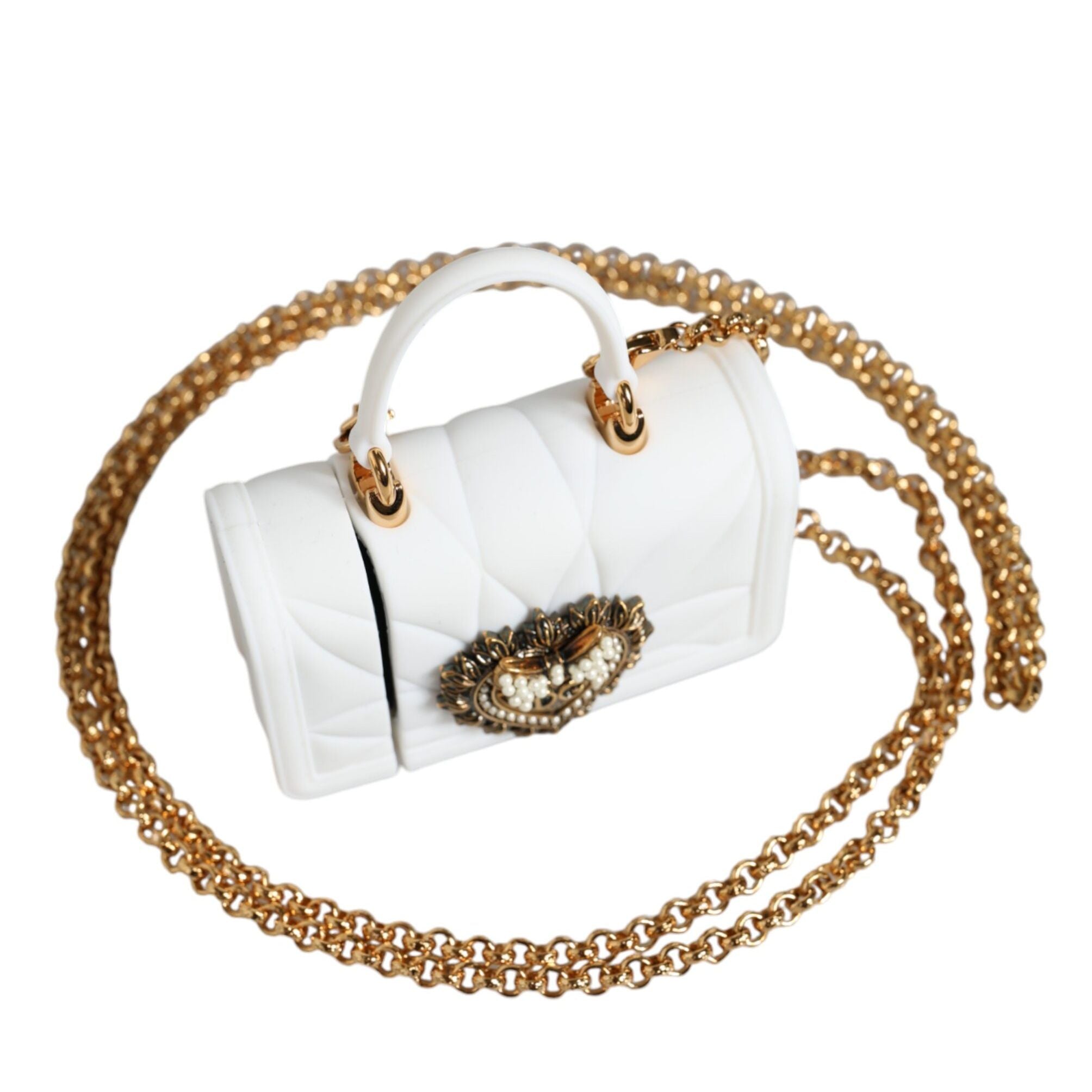 Dolce & Gabbana White Synthetic Airpod Holder