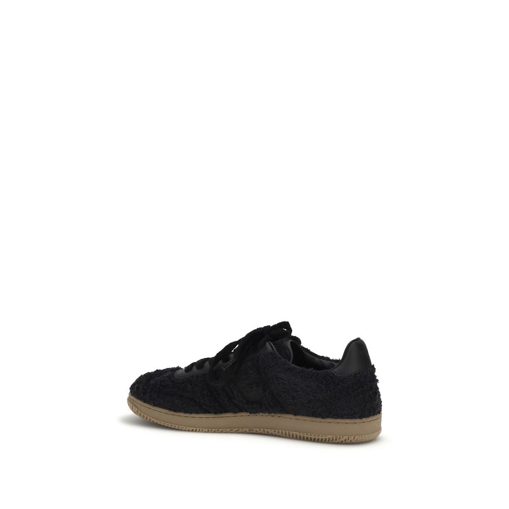 Balmain Black Suede Leather Low Top Sneakers