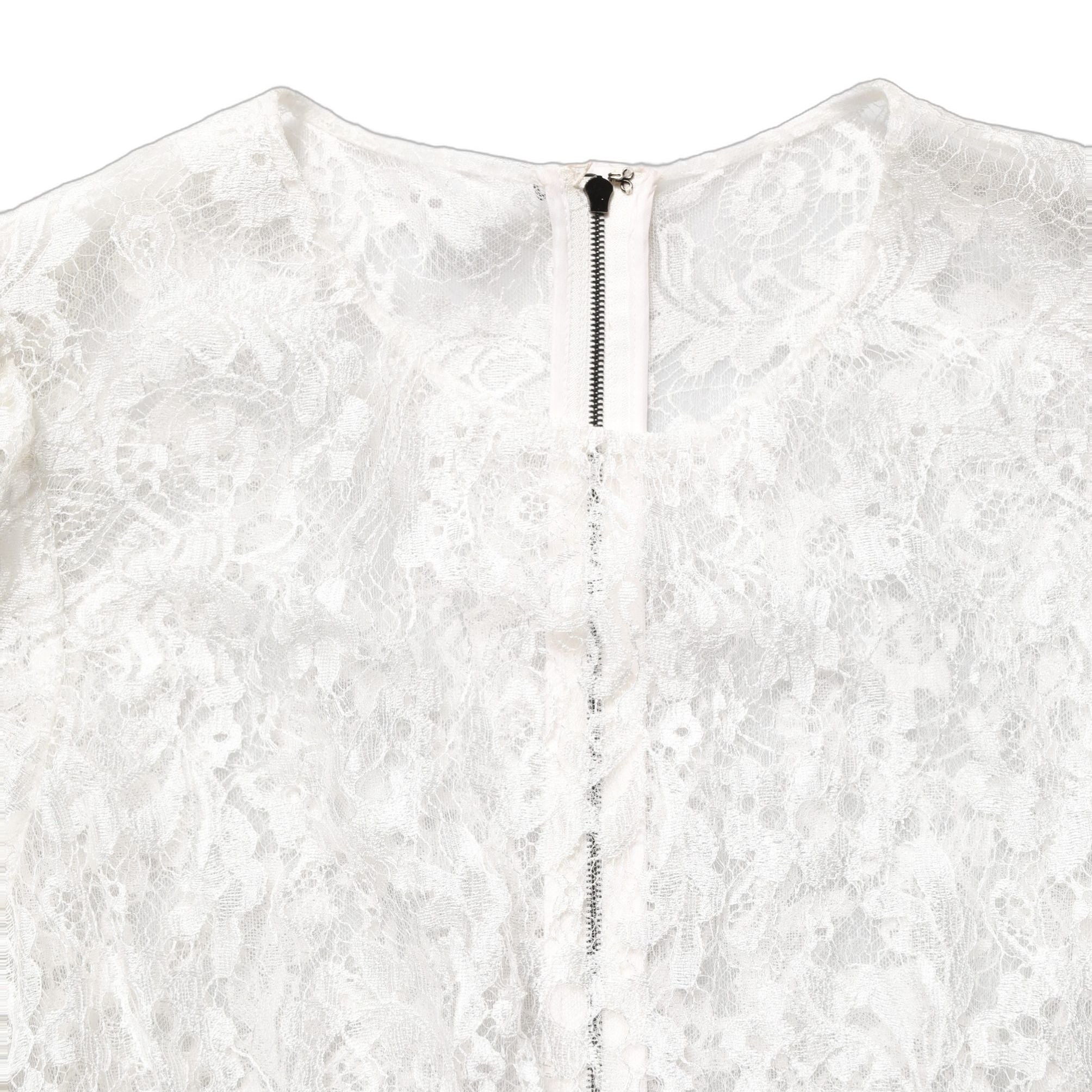 Dolce & Gabbana White Lace Top Embellished Black Skirt Dress