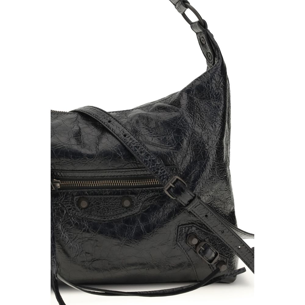 Balenciaga Black Lamb Ovis Aries Aries Shoulder Bag