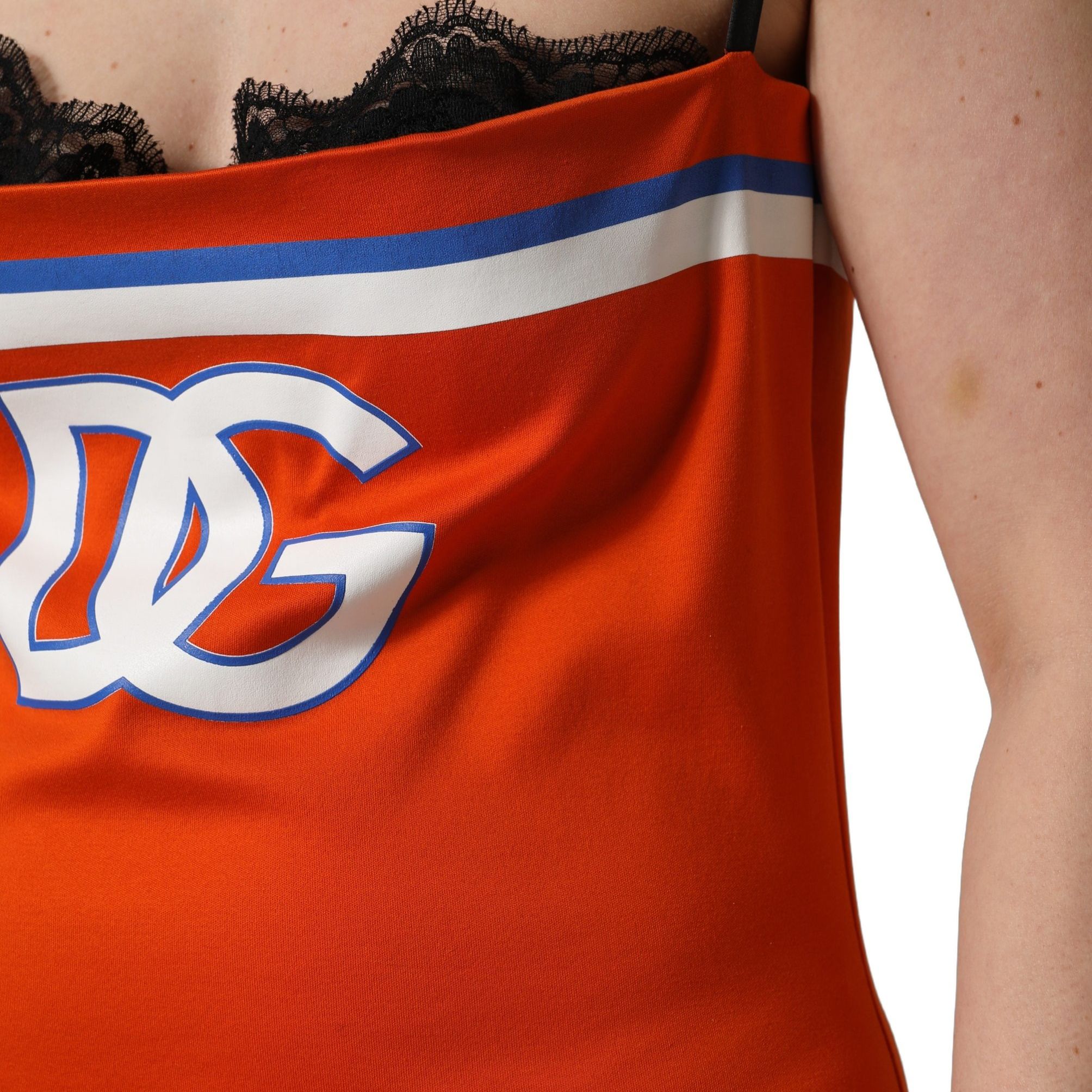 Dolce & Gabbana Orange Cotton Superbowl Football Inspired Mini Dress