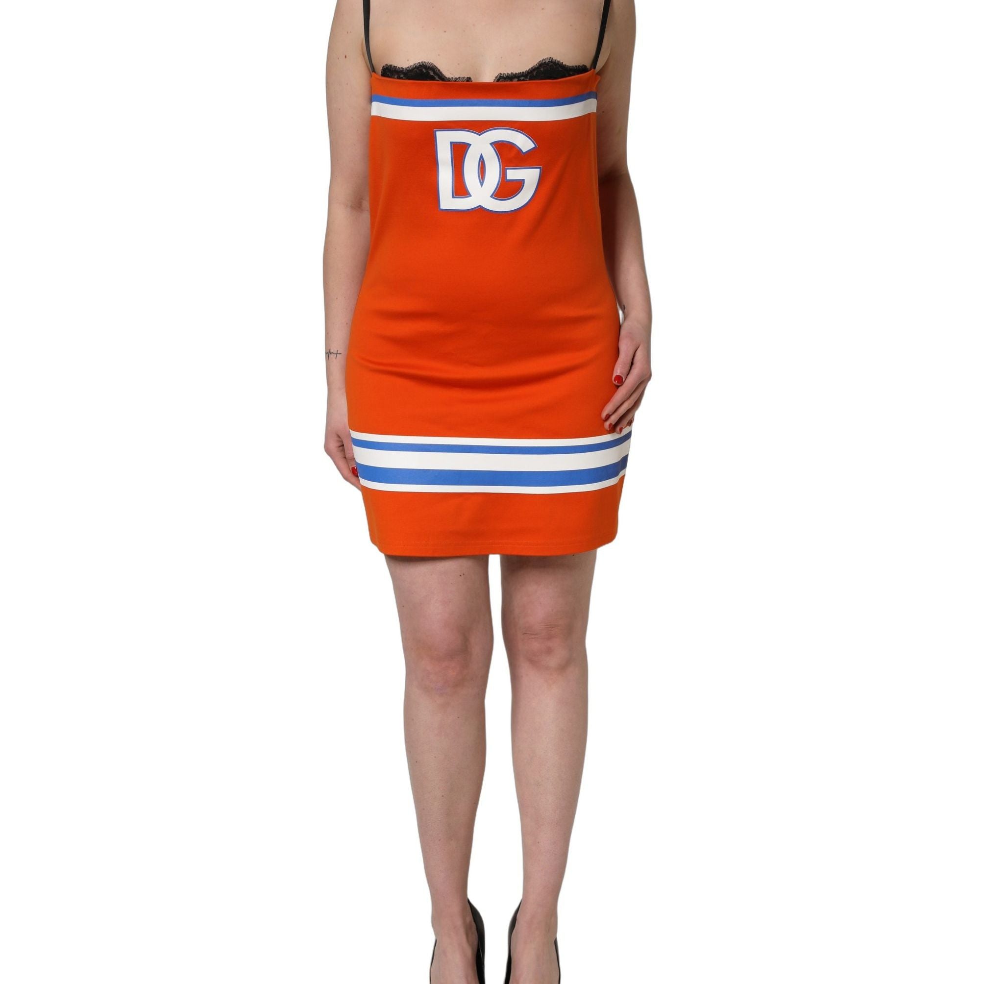 Dolce & Gabbana Orange Cotton Superbowl Football Inspired Mini Dress