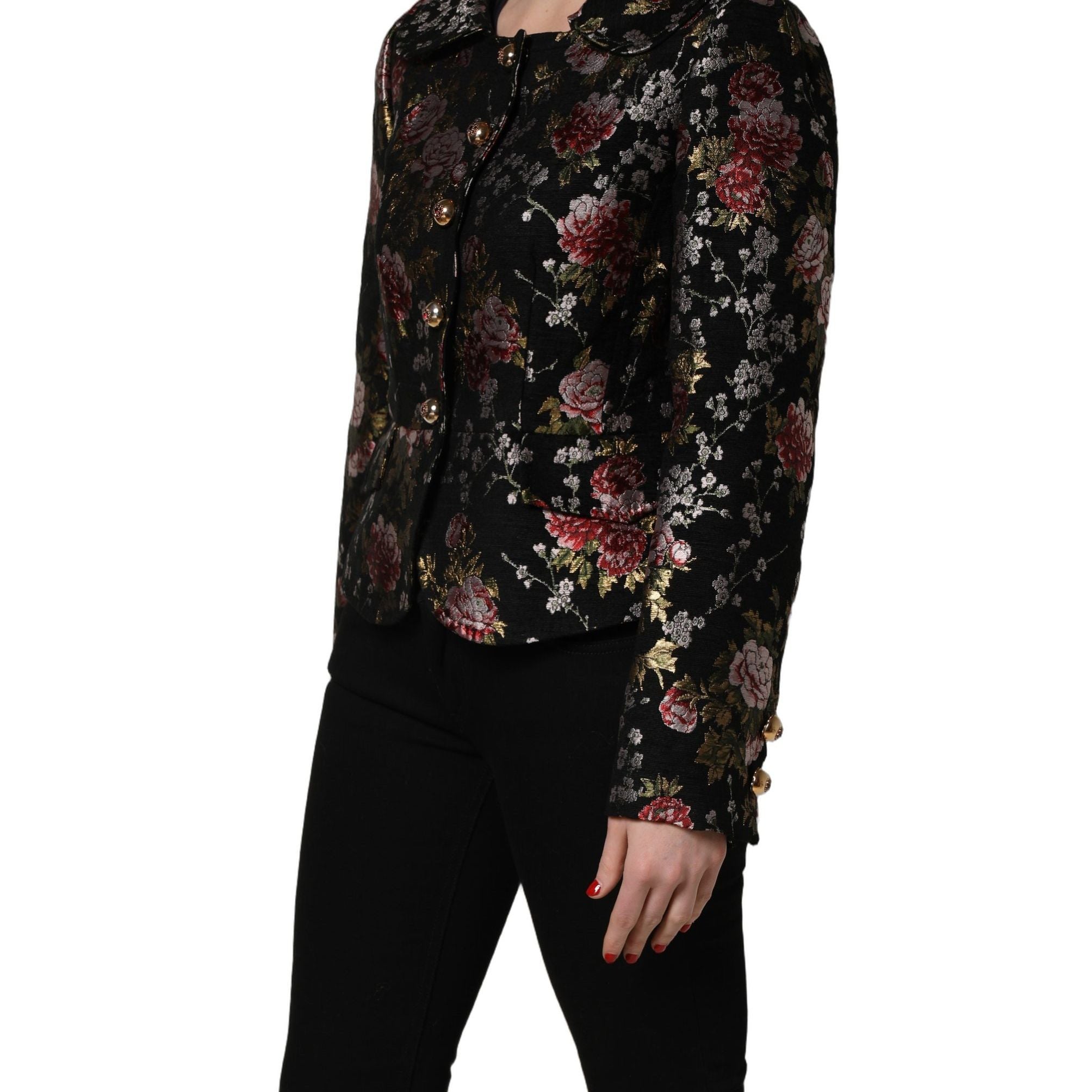 Dolce & Gabbana Multicolor Floral Brocade Blazer Jacket