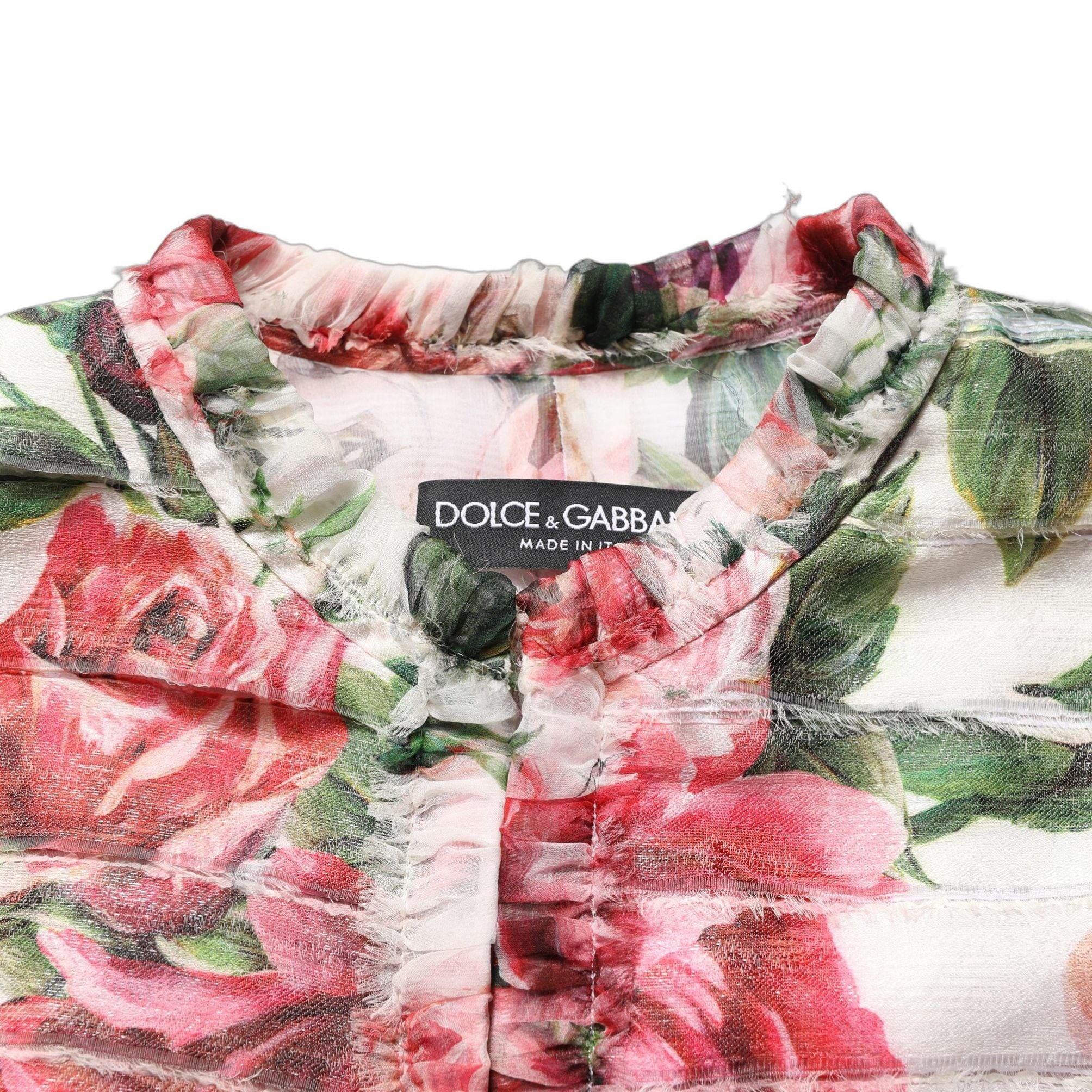 Dolce & Gabbana Multicolor Peony Print Polyester Coat Jacket