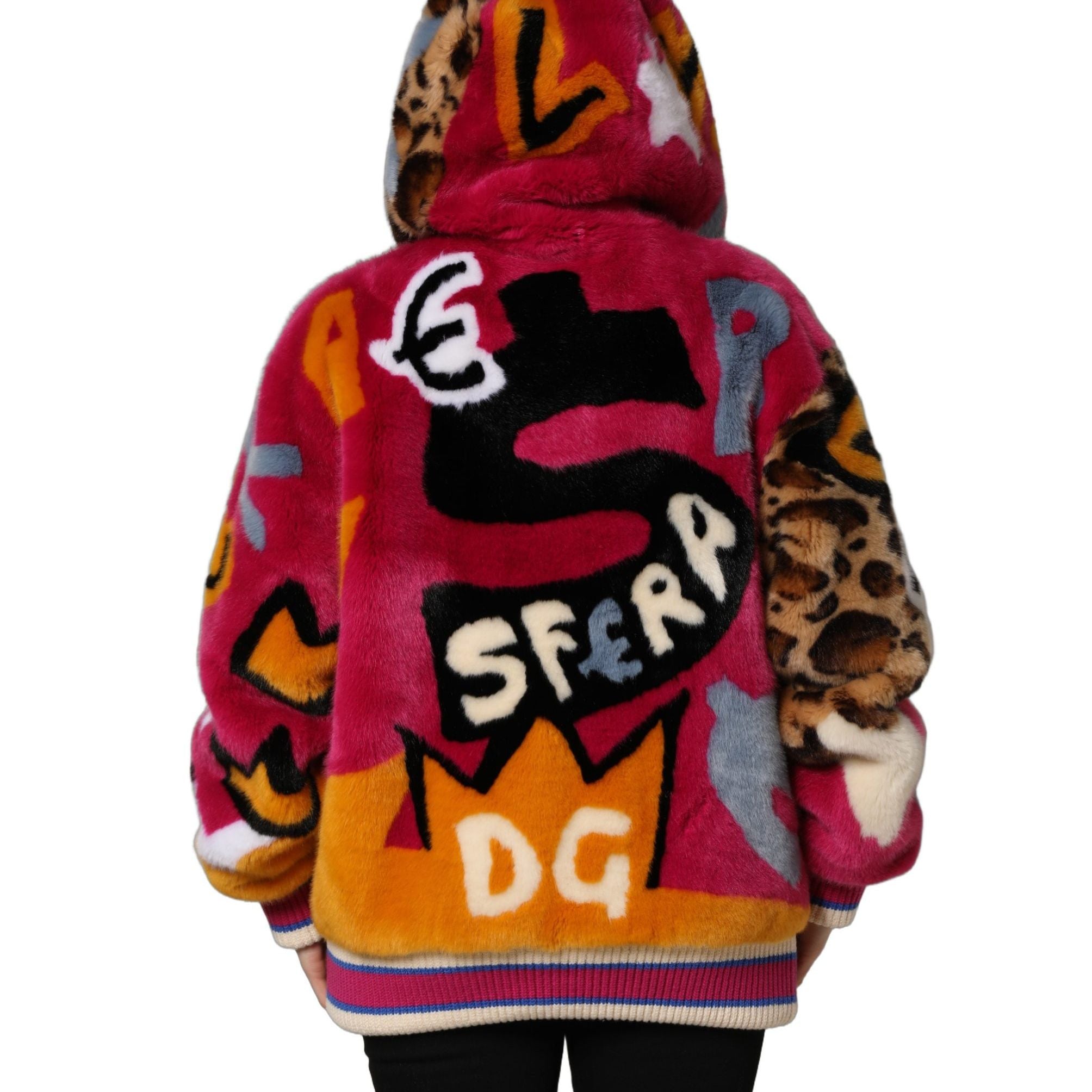 Dolce & Gabbana Multicolor Graffiti Print Full Zip Hooded Jacket