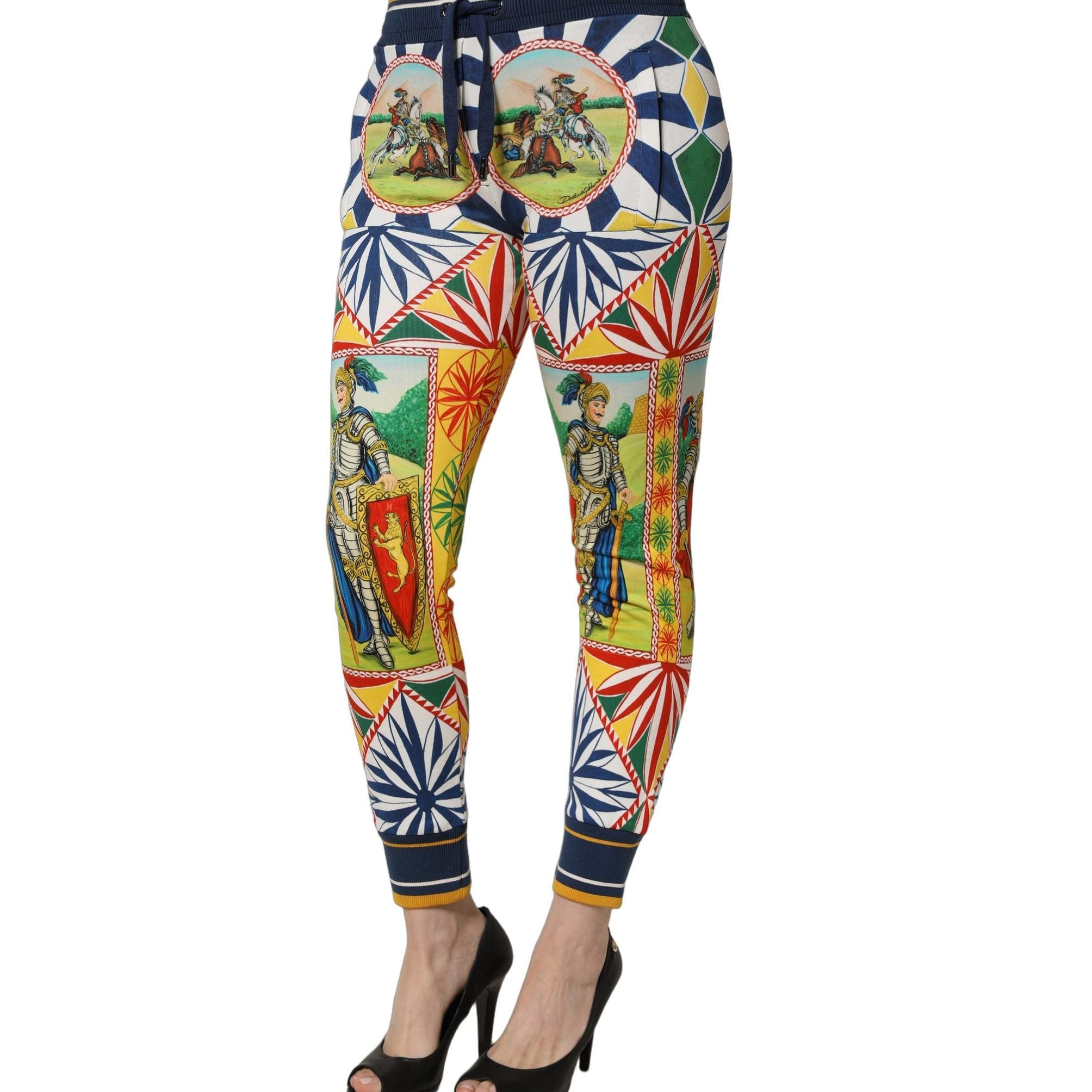 Dolce & Gabbana Multicolor Siciliano Saretto Joggers Pants