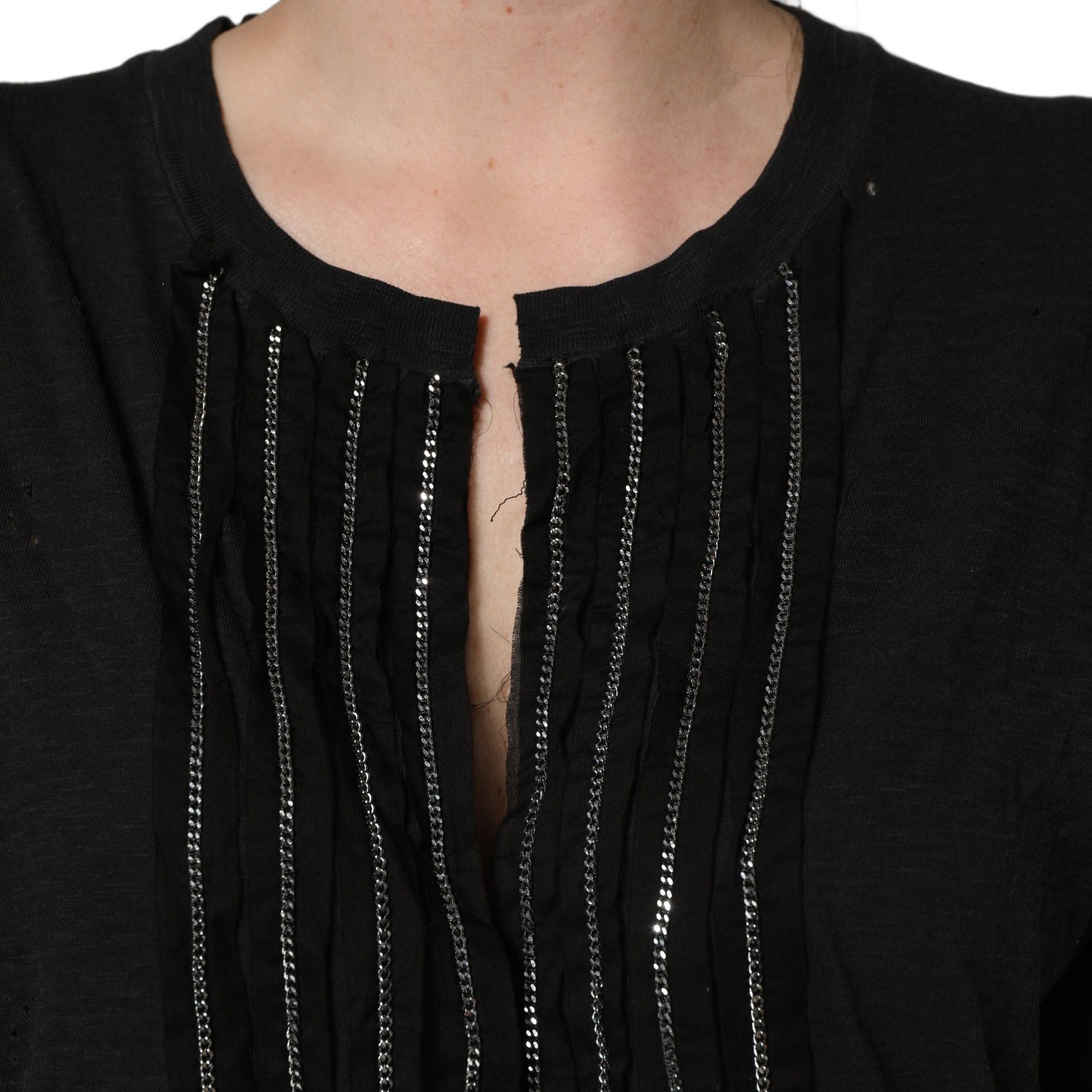 Dsquared² Black Chain Embellished Cotton Short Sleeve T-shirt