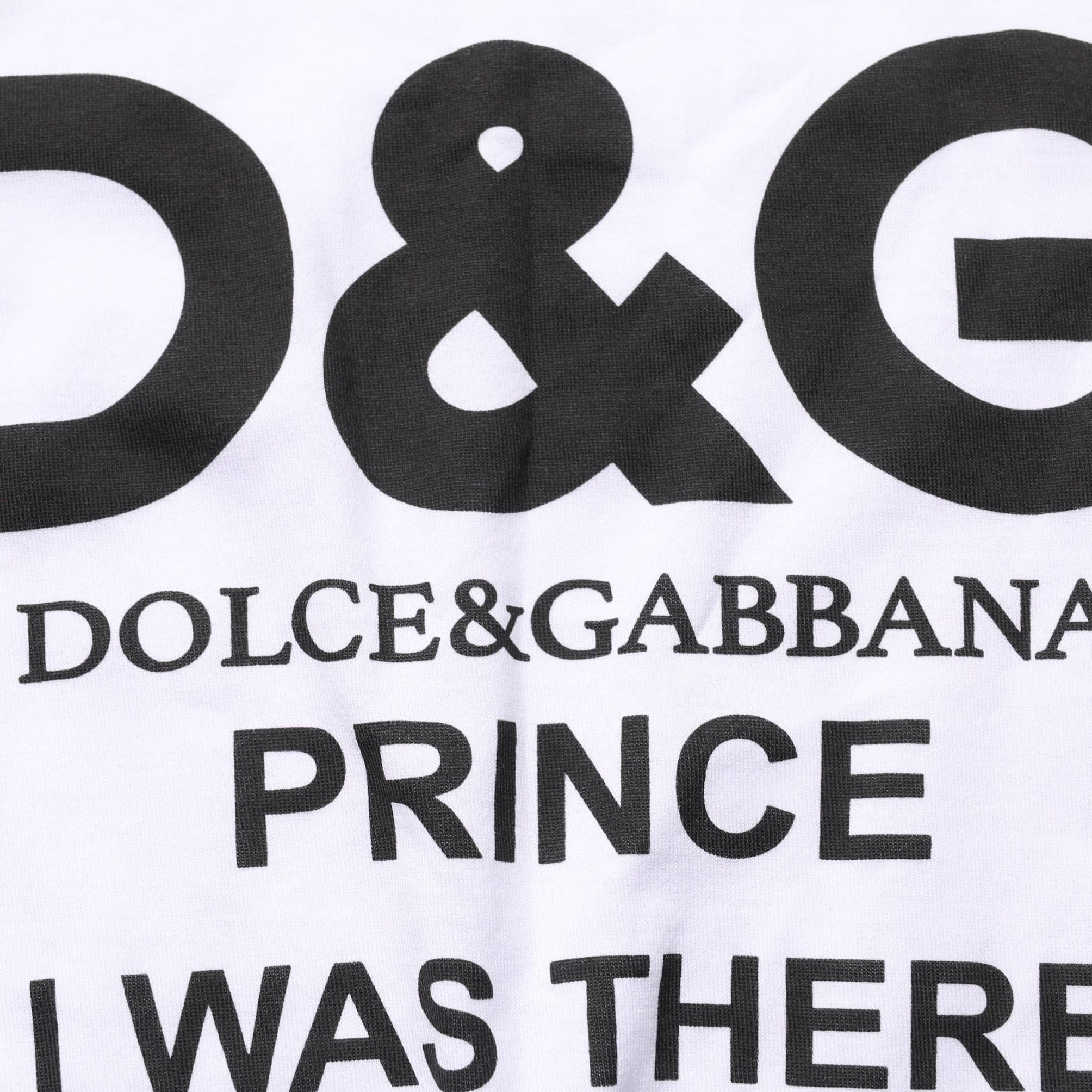 Dolce & Gabbana White D&G PRINCE I WAS THERE Crew Neck T-shirt
