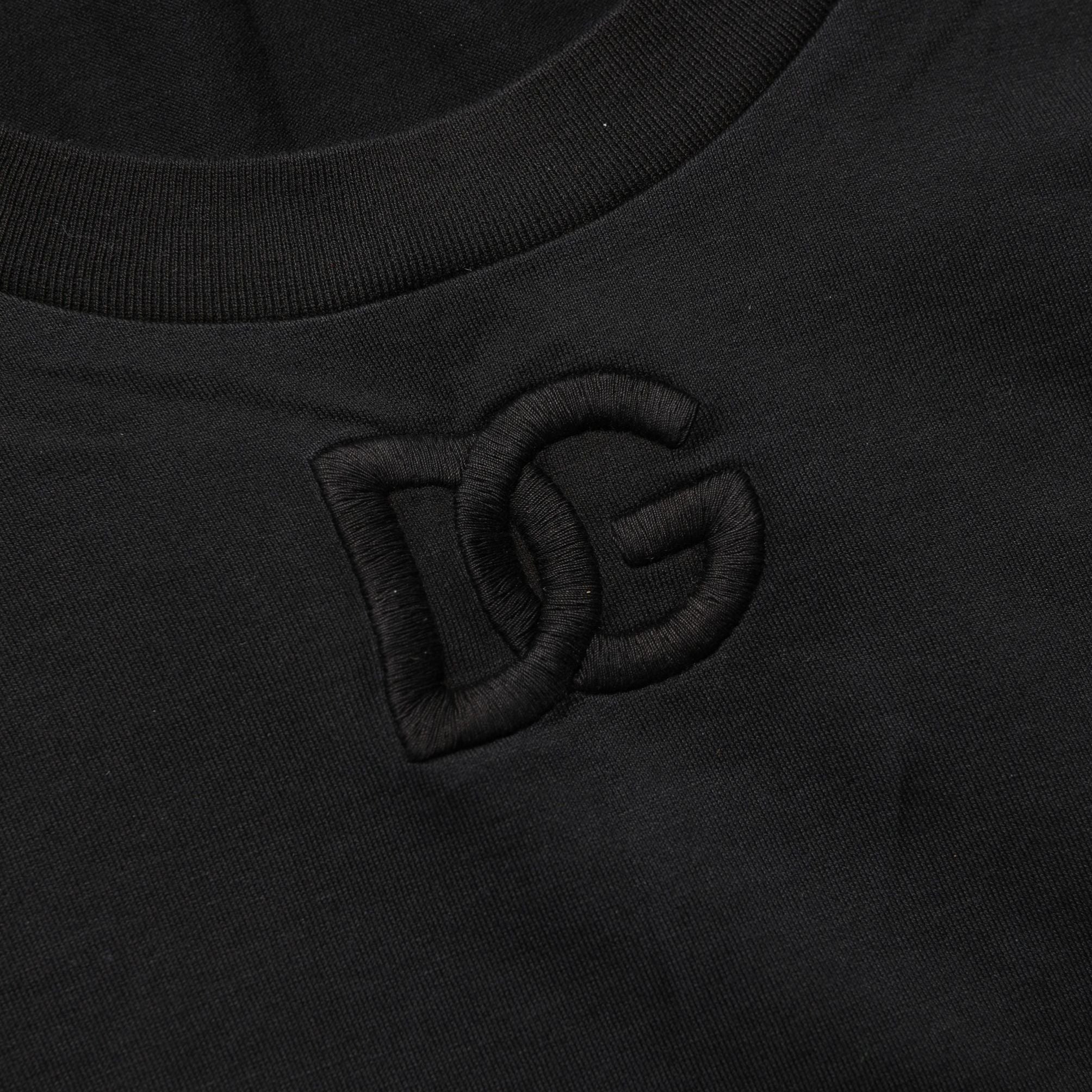 Dolce & Gabbana Black Cotton Short-Sleeve Crew Neck T-shirt