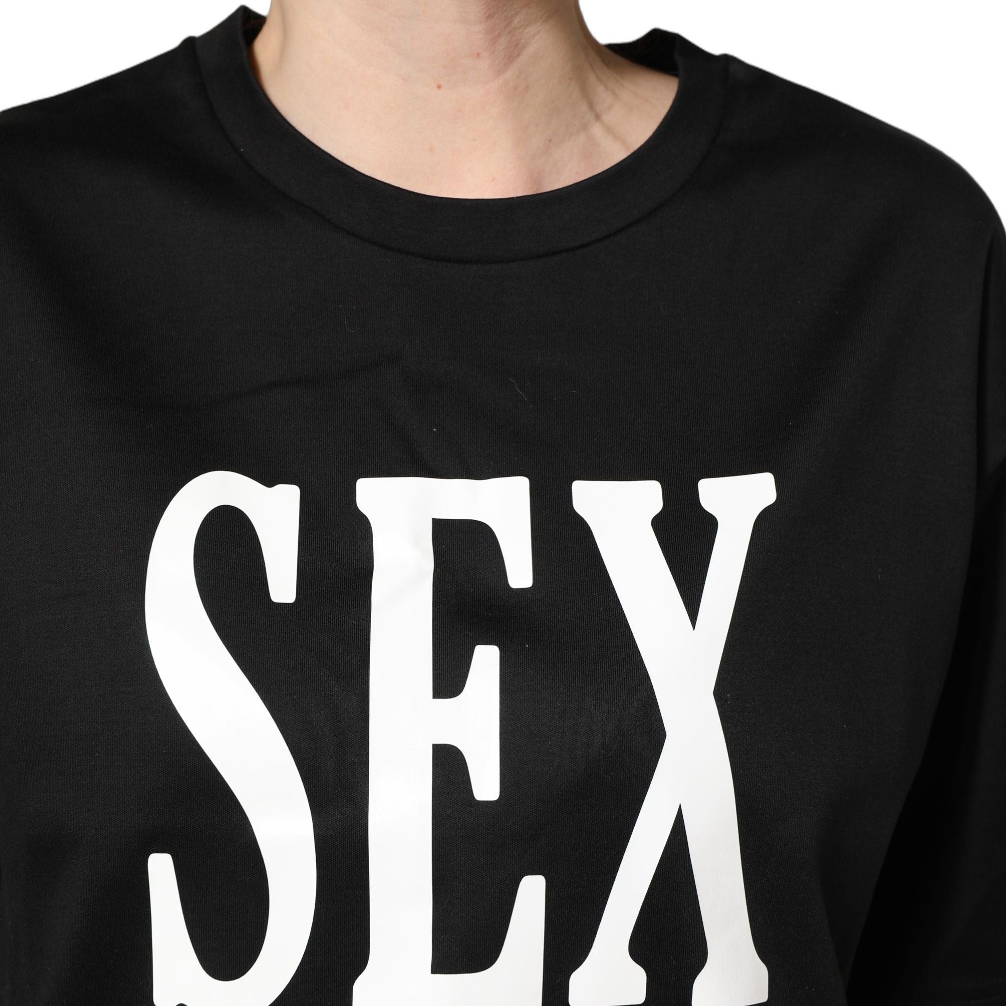 Dolce & Gabbana Black Jersey Graphic Short Sleeve Crew Neck T-shirt