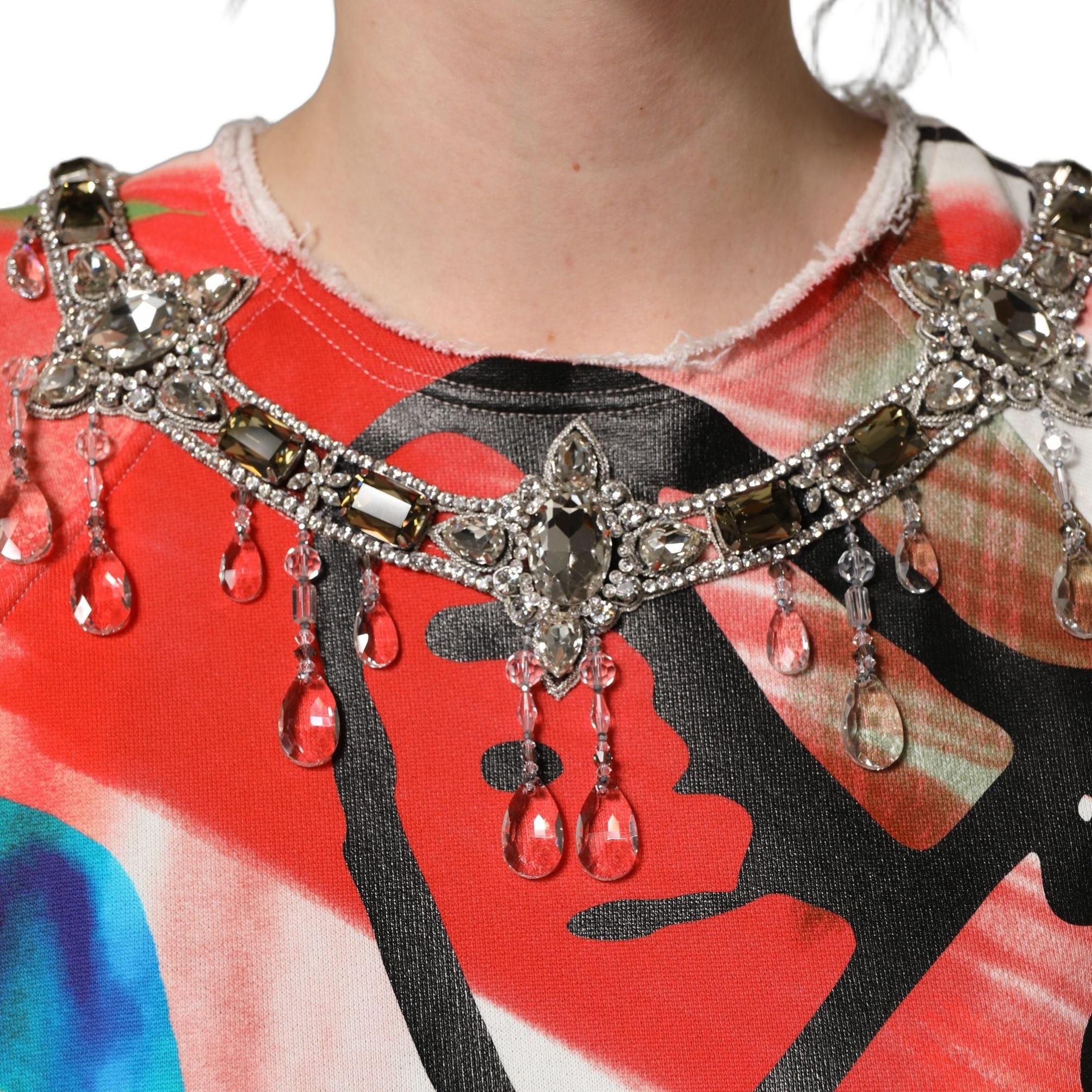 Dolce & Gabbana Multicolor Embellished Graffiti Sweatshirt