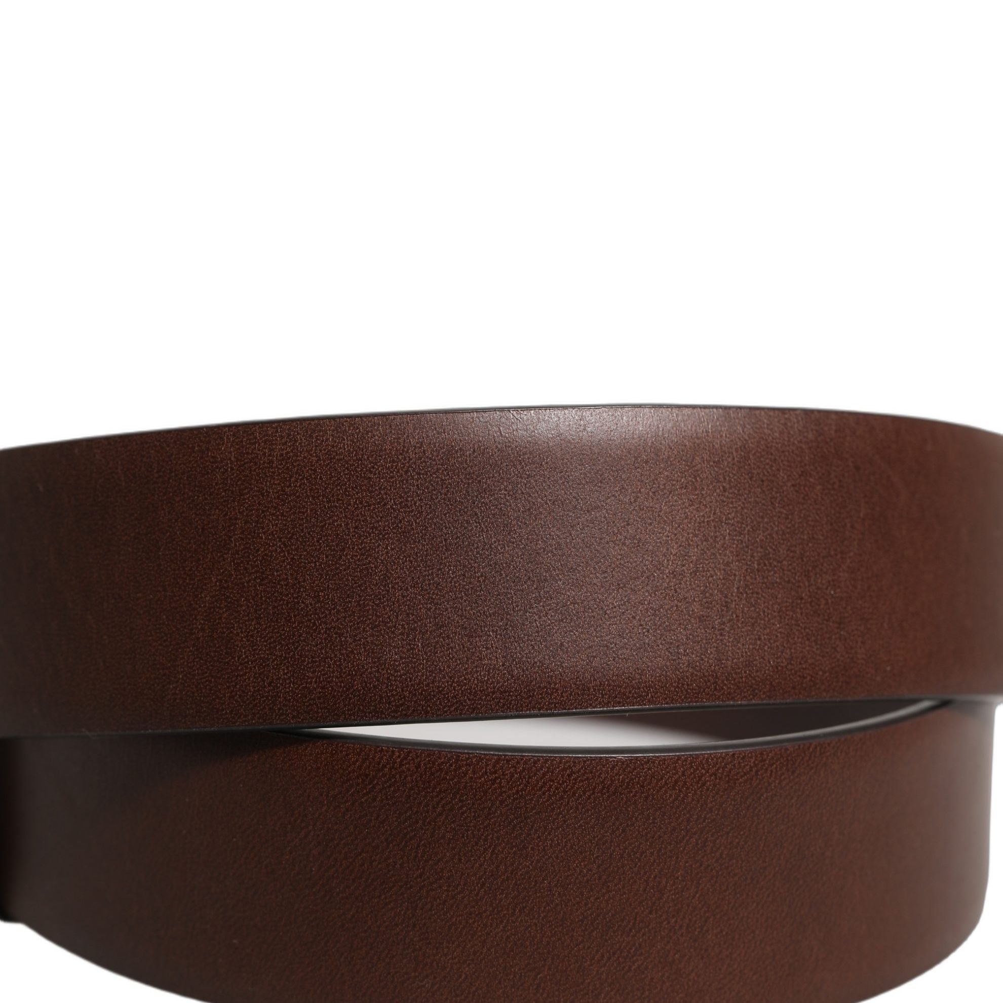 Dolce & Gabbana Brown Calfskin Leather Gold Metal Buckle Belt