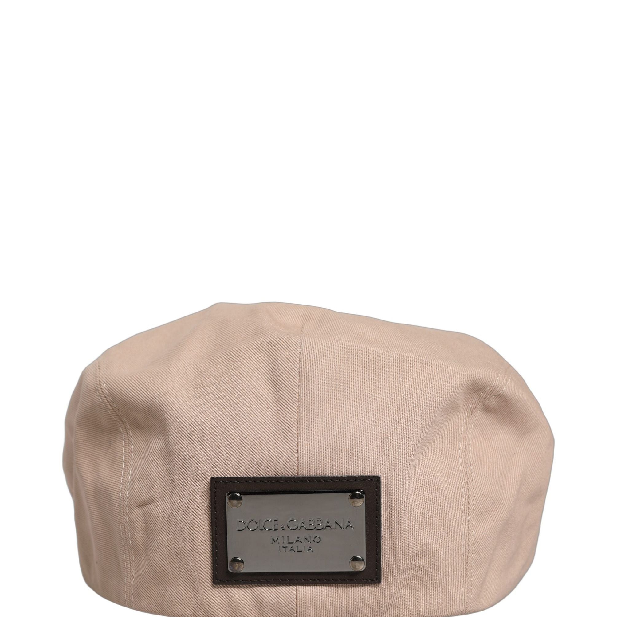 Dolce & Gabbana Men Beige Cotton Newsboy Cloth Capello Hat