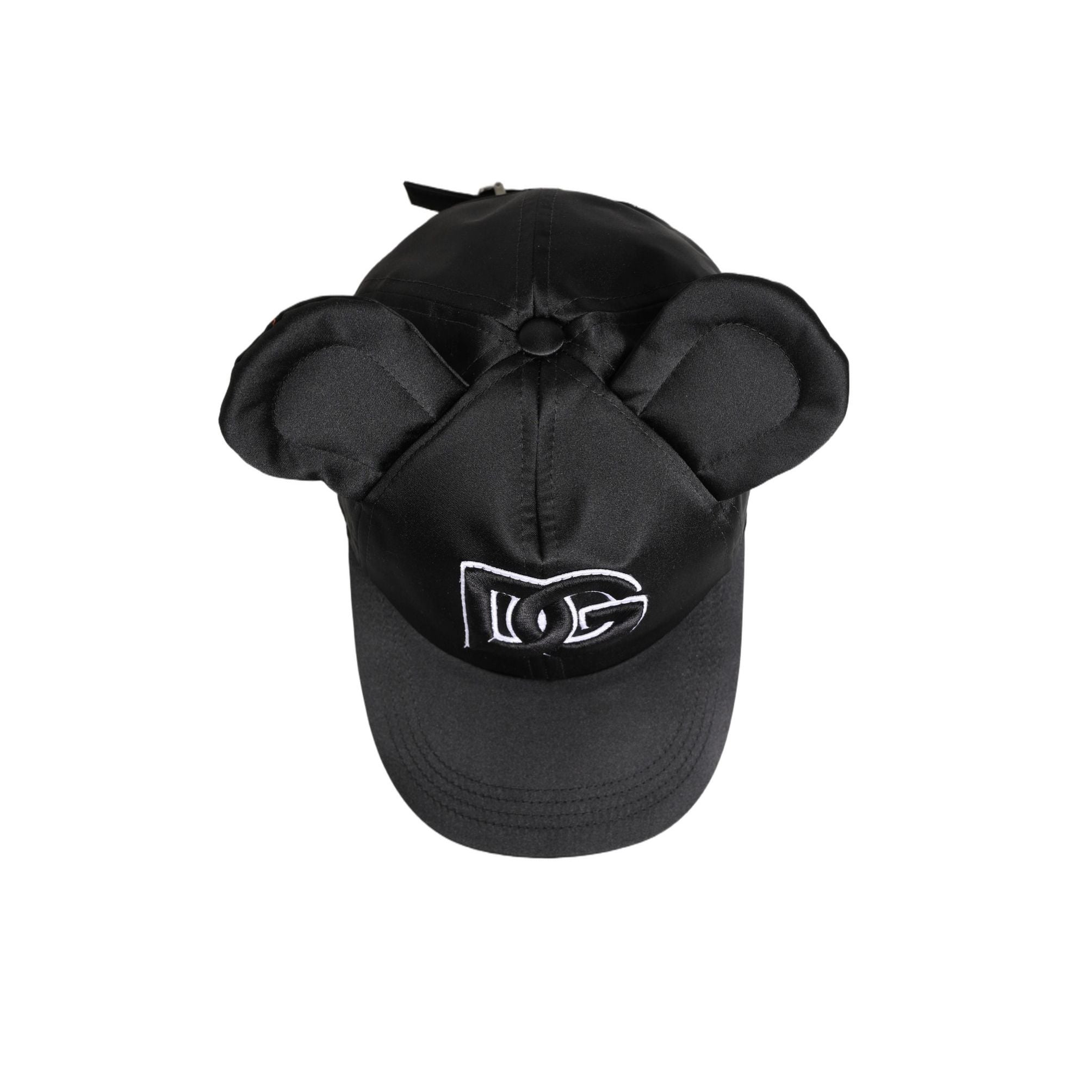 Dolce & Gabbana Men Black Velvet Animal Ears Baseball Cap Hat