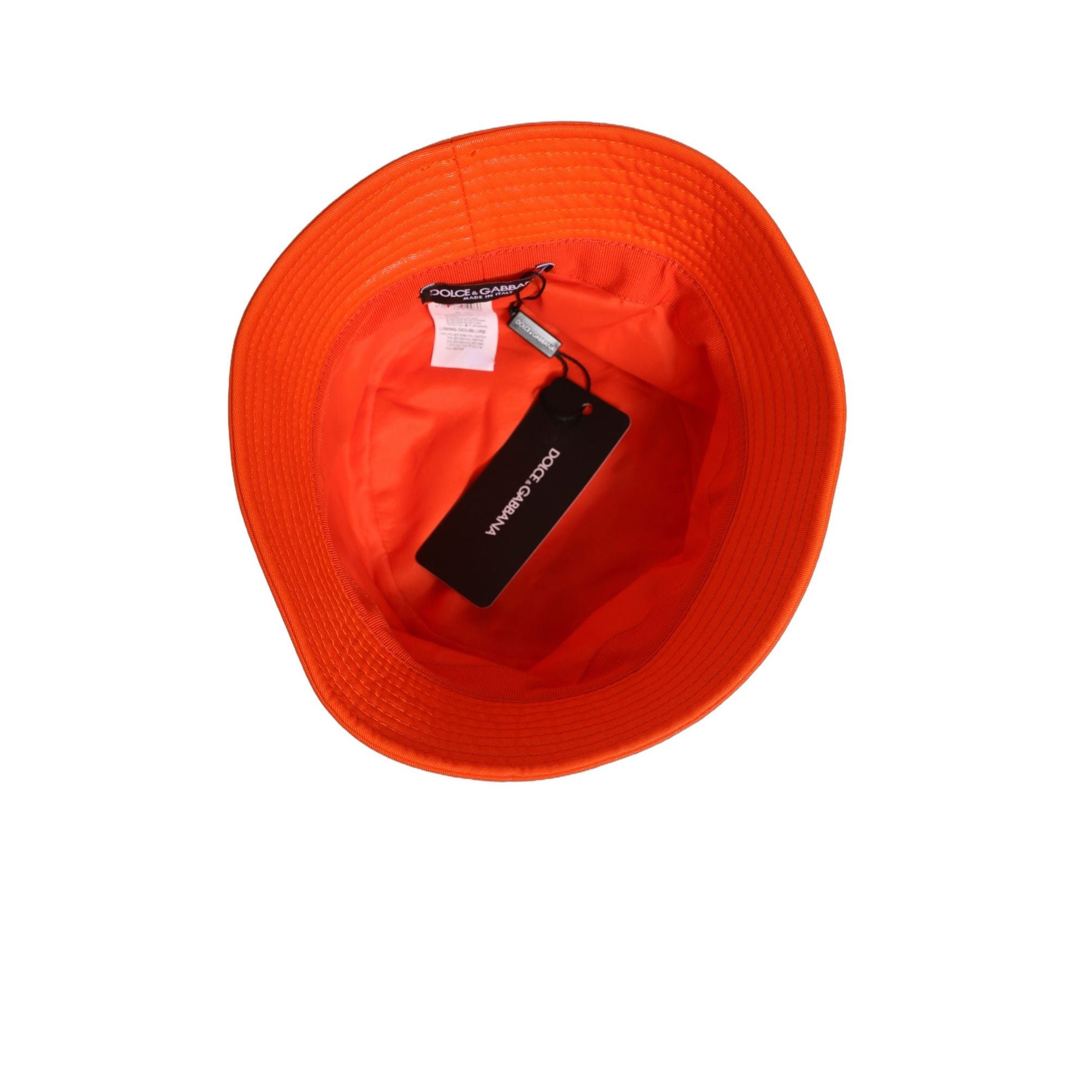 Dolce & Gabbana Orange Crystal Embellished Bucket Fisherman Cap Hat