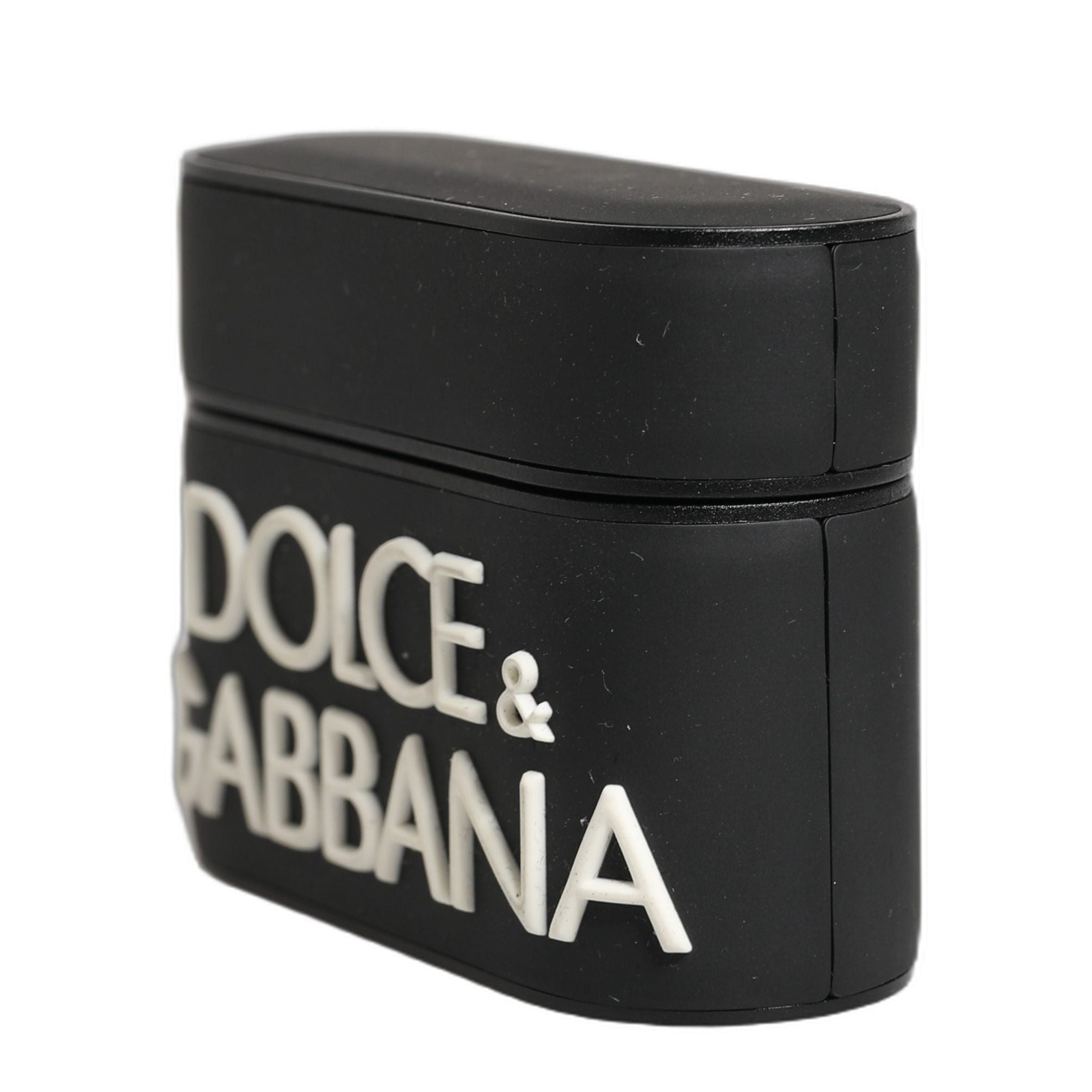 Dolce & Gabbana Case Black PVC Embossed Logo Flip Holder Women Airpods