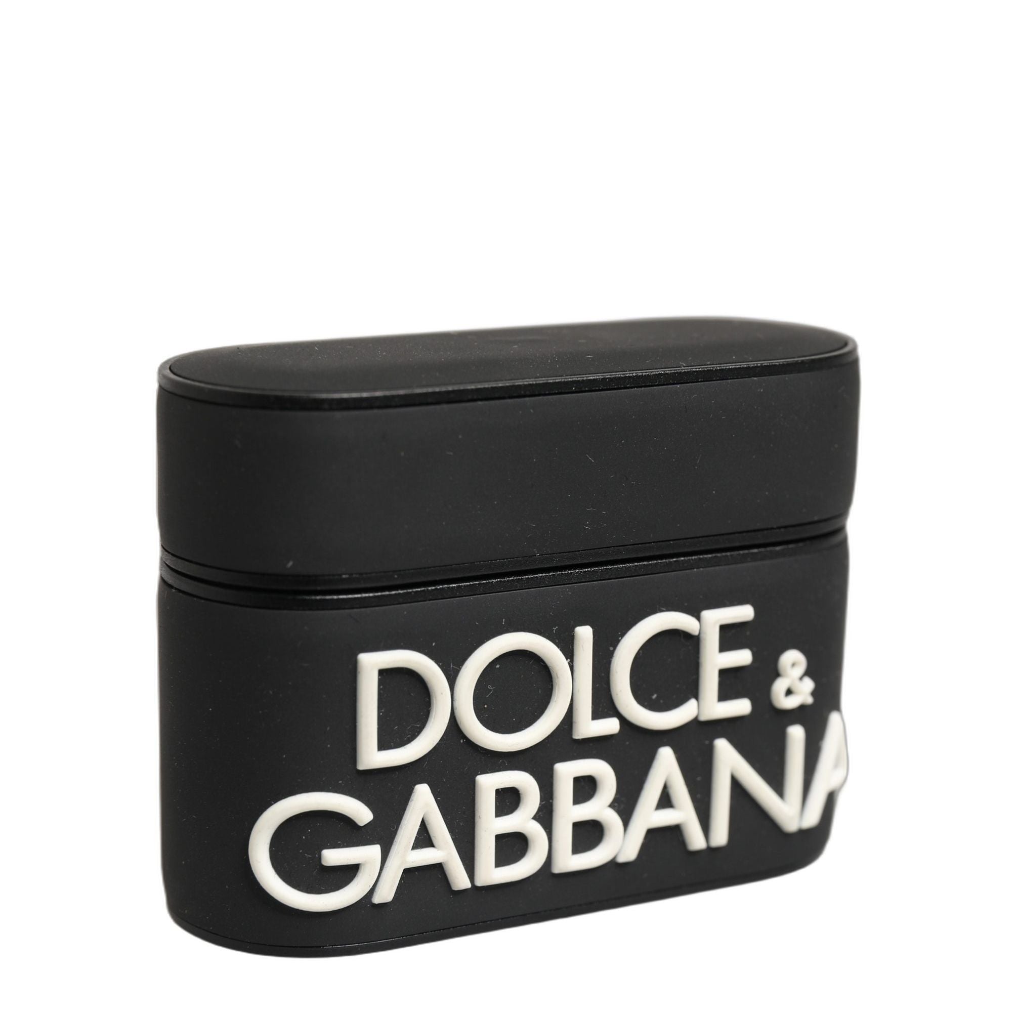 Dolce & Gabbana Case Black PVC Embossed Logo Flip Holder Women Airpods