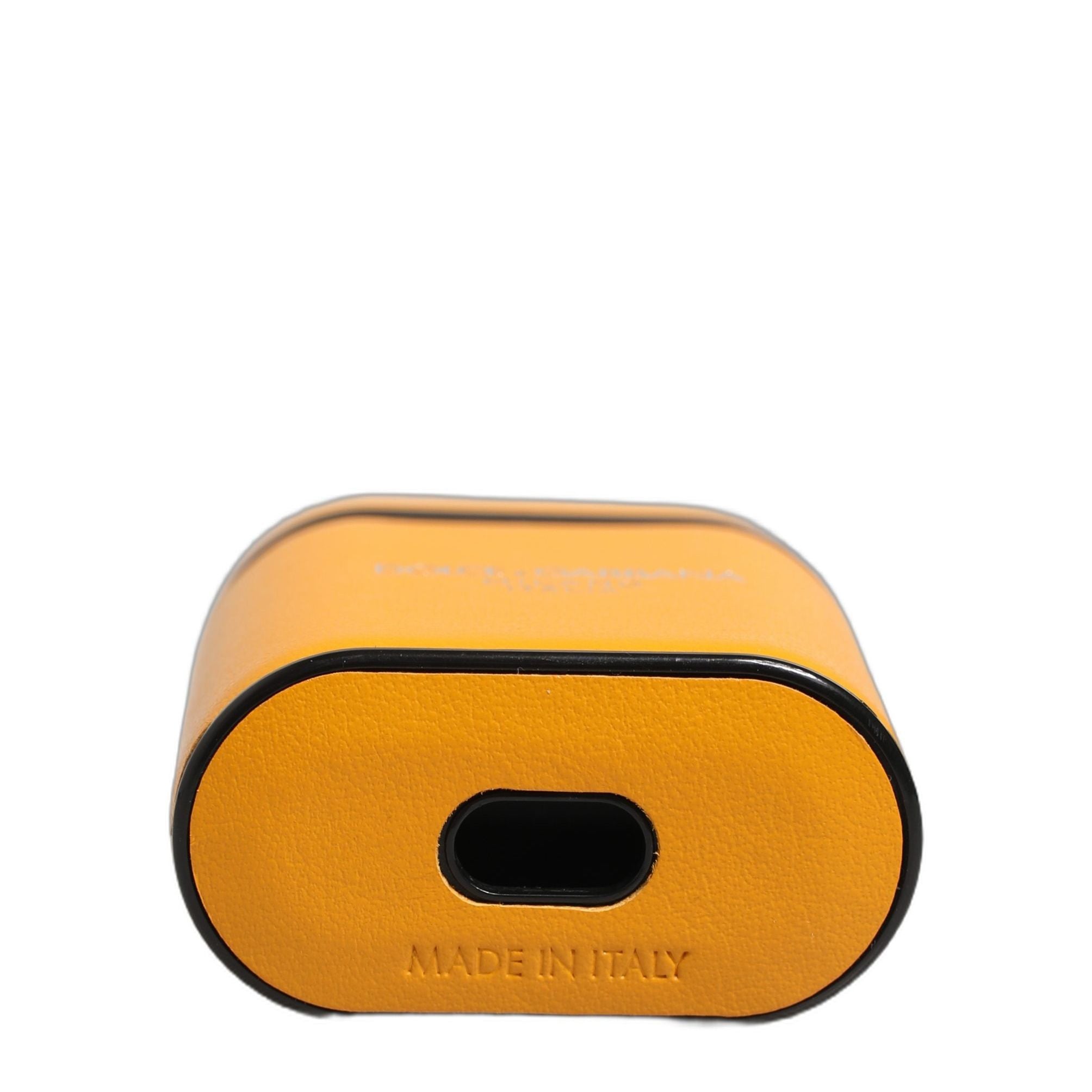 Dolce & Gabbana Case Yellow Calf Leather Logo Flip Holder Strap Airpods