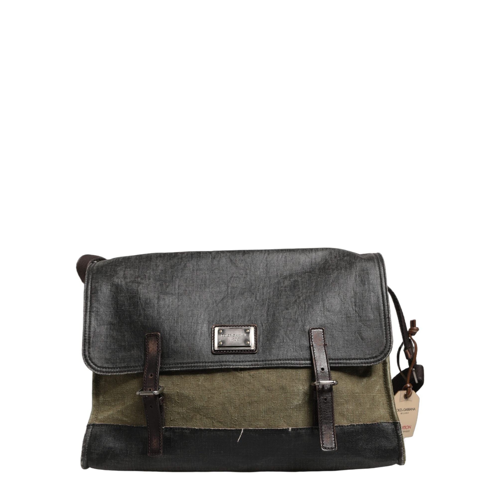 Dolce & Gabbana Military Green Two Tone Messenger Shoulder Borse Men Bag