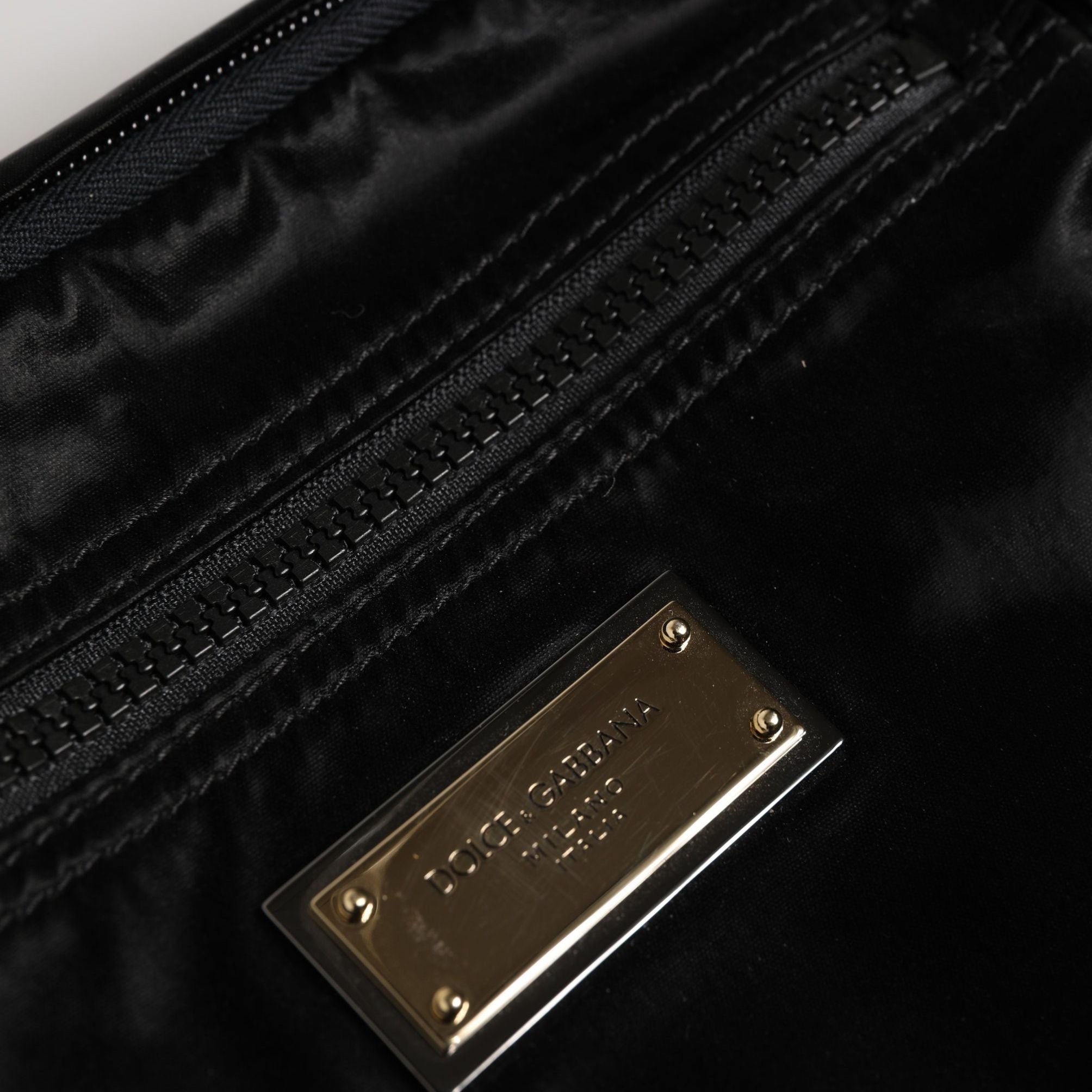 Dolce & Gabbana Black Nylon Brass Plate Bumbag Waist Fanny Pack Men Bag